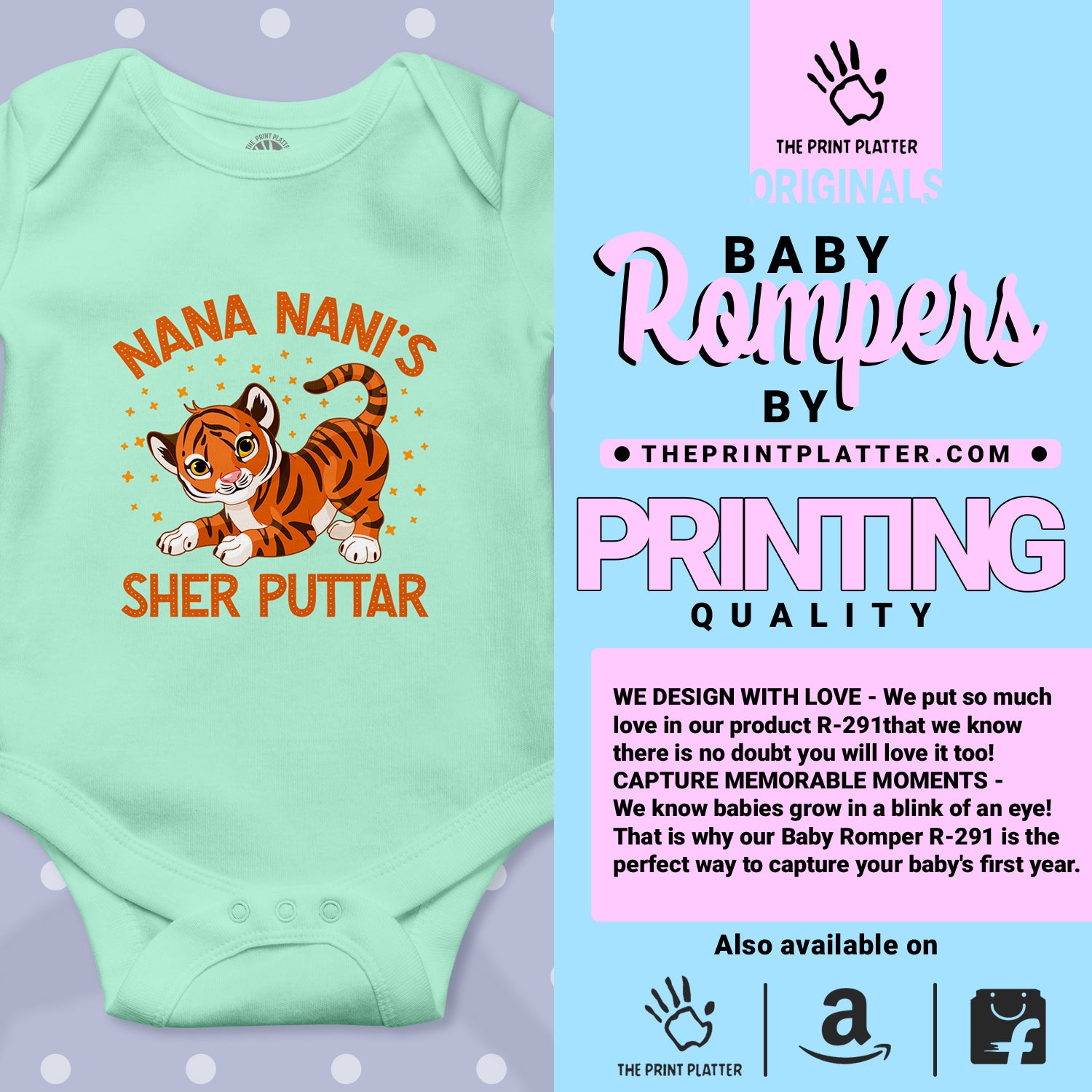 NANU NANI'S SHER PUTTER unisex half sleeve romper