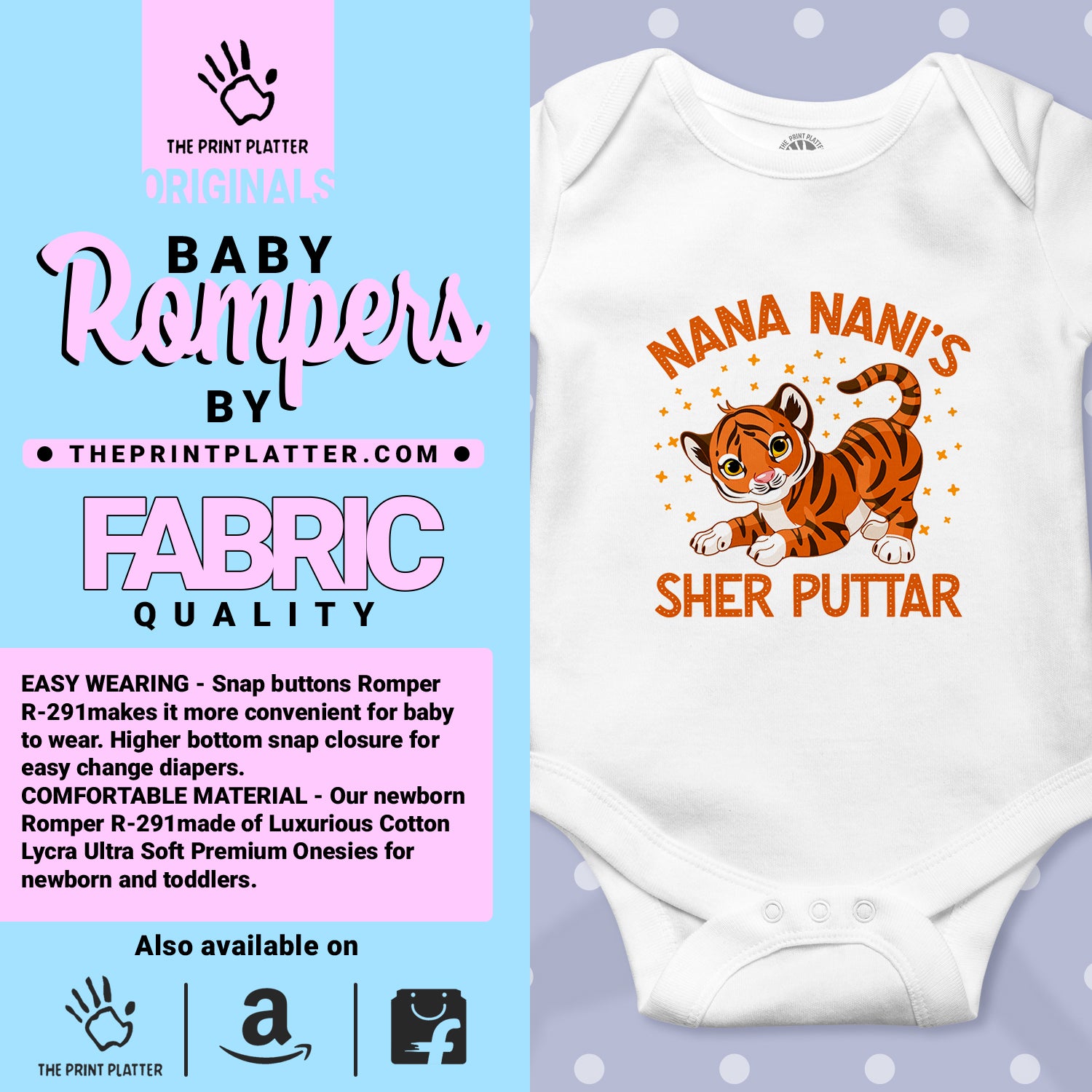 NANU NANI'S SHER PUTTER unisex half sleeve romper