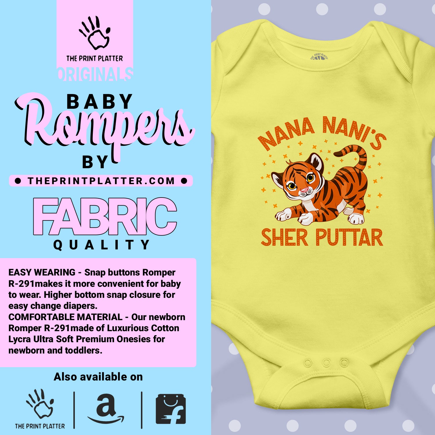NANU NANI'S SHER PUTTER unisex half sleeve romper
