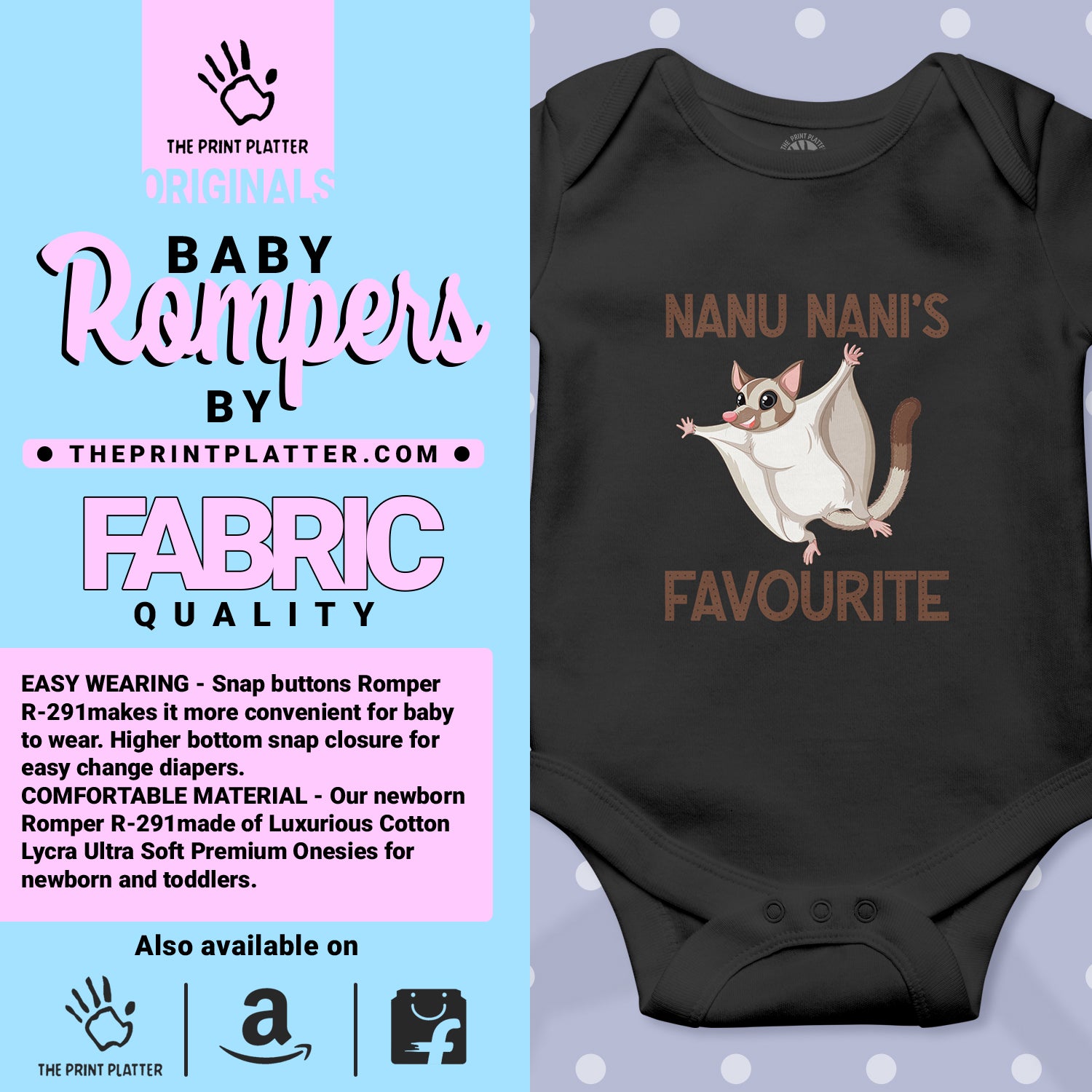 Nanu Nani's Favourite Kiddo Unisex Half Sleeve Romper