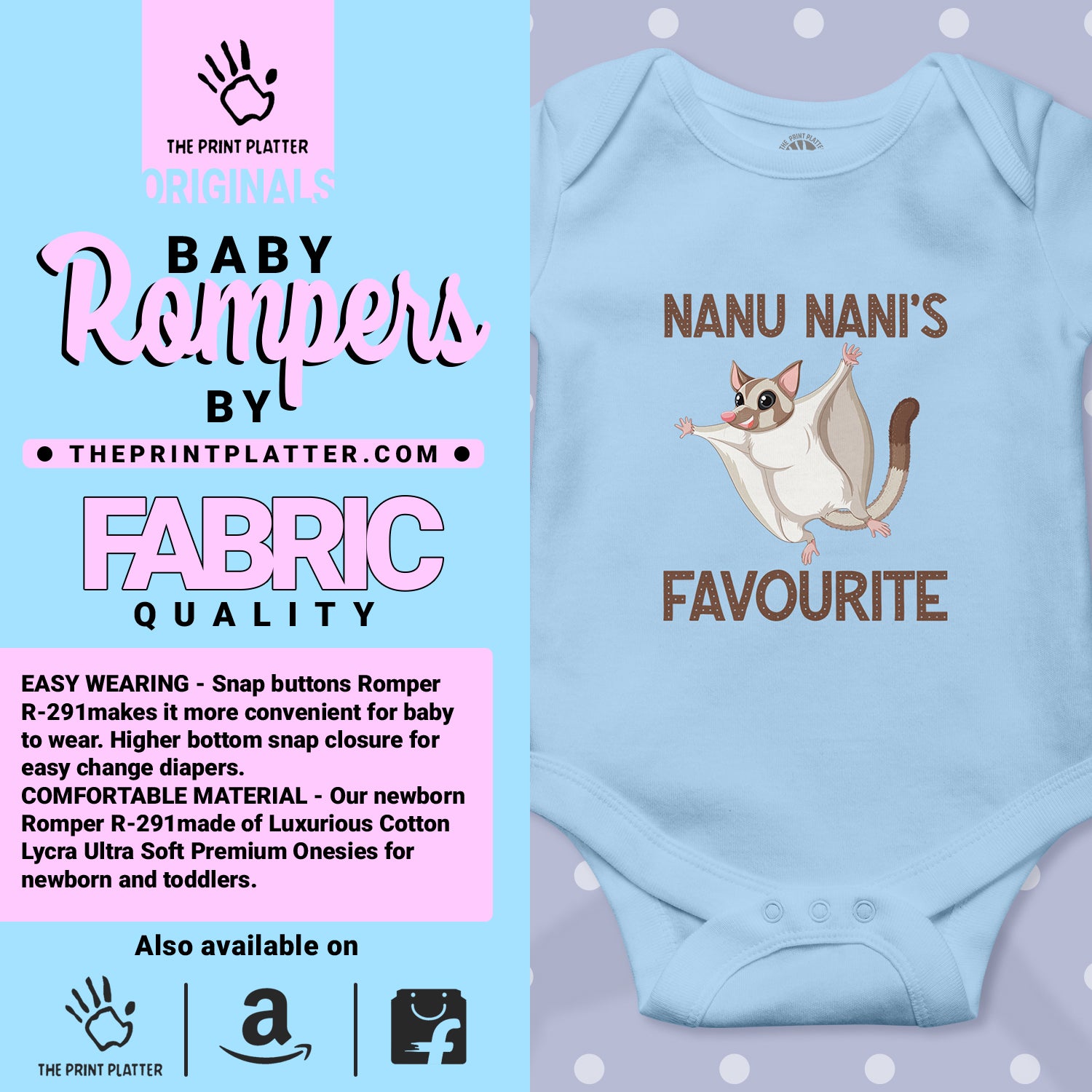 Nanu Nani's Favourite Kiddo Unisex Half Sleeve Romper