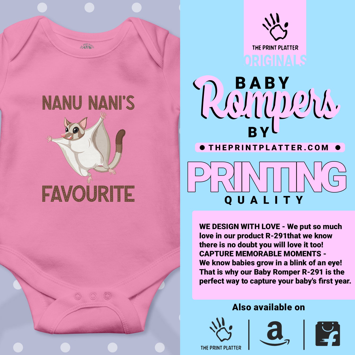 Nanu Nani's Favourite Kiddo Unisex Half Sleeve Romper