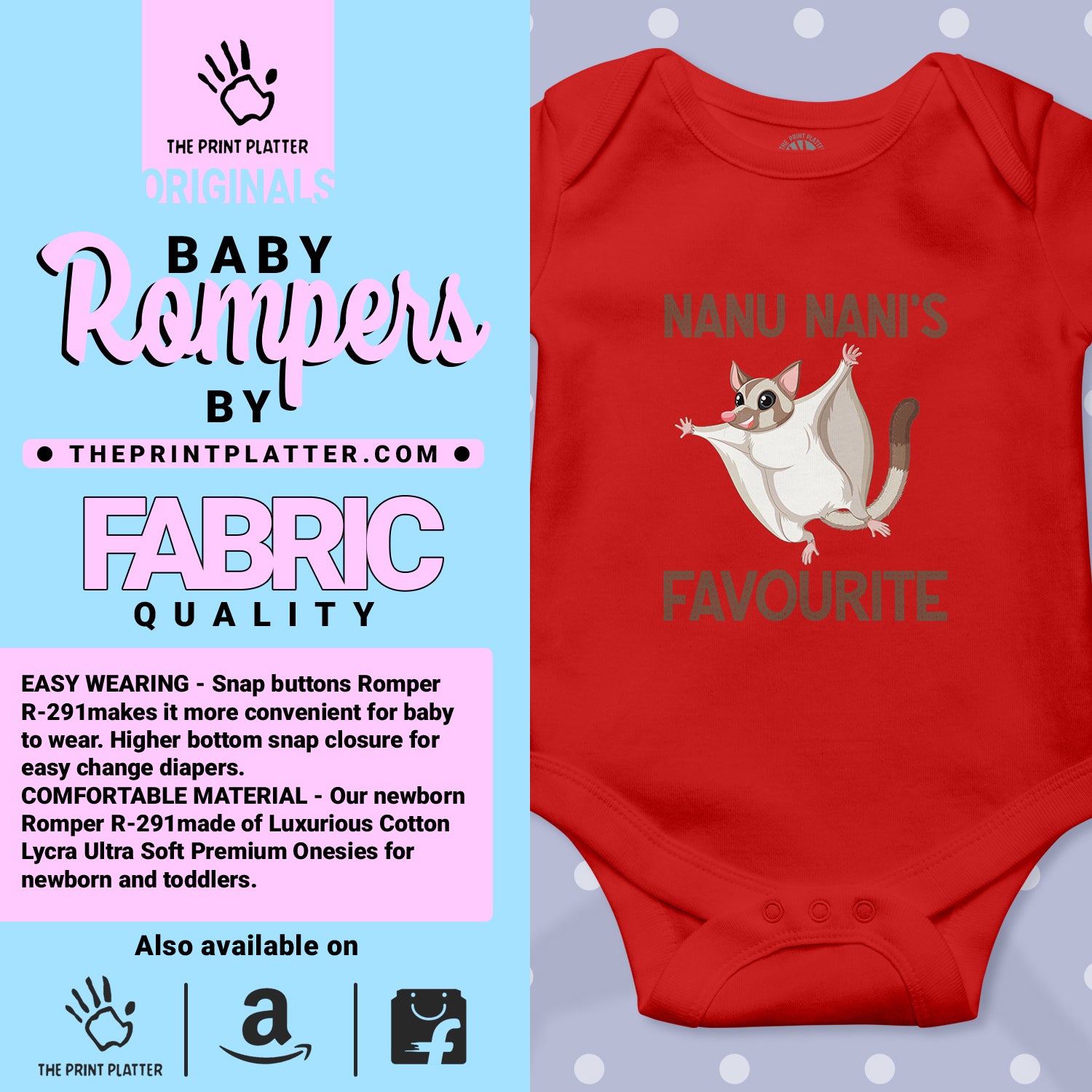 Nanu Nani's Favourite Kiddo Unisex Half Sleeve Romper