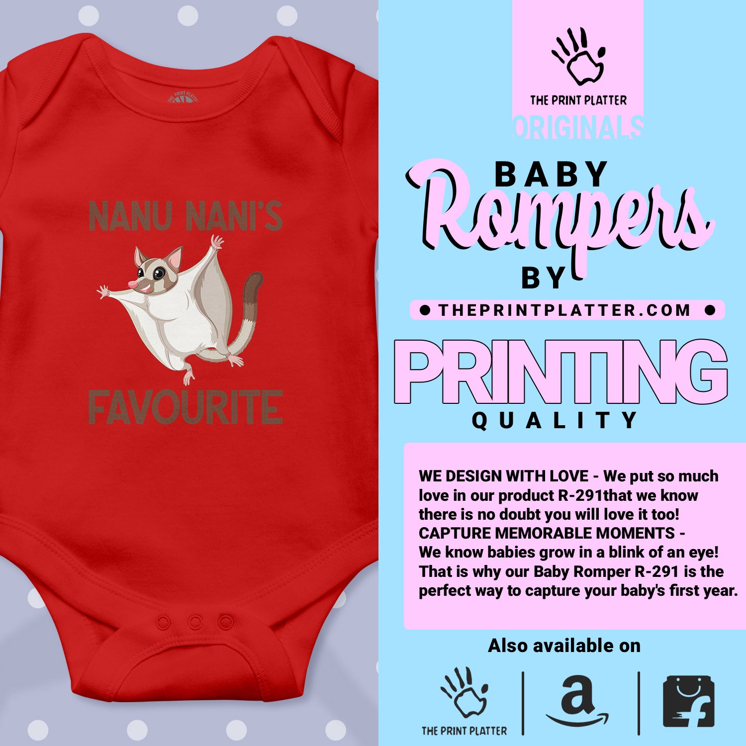 Nanu Nani's Favourite Kiddo Unisex Half Sleeve Romper
