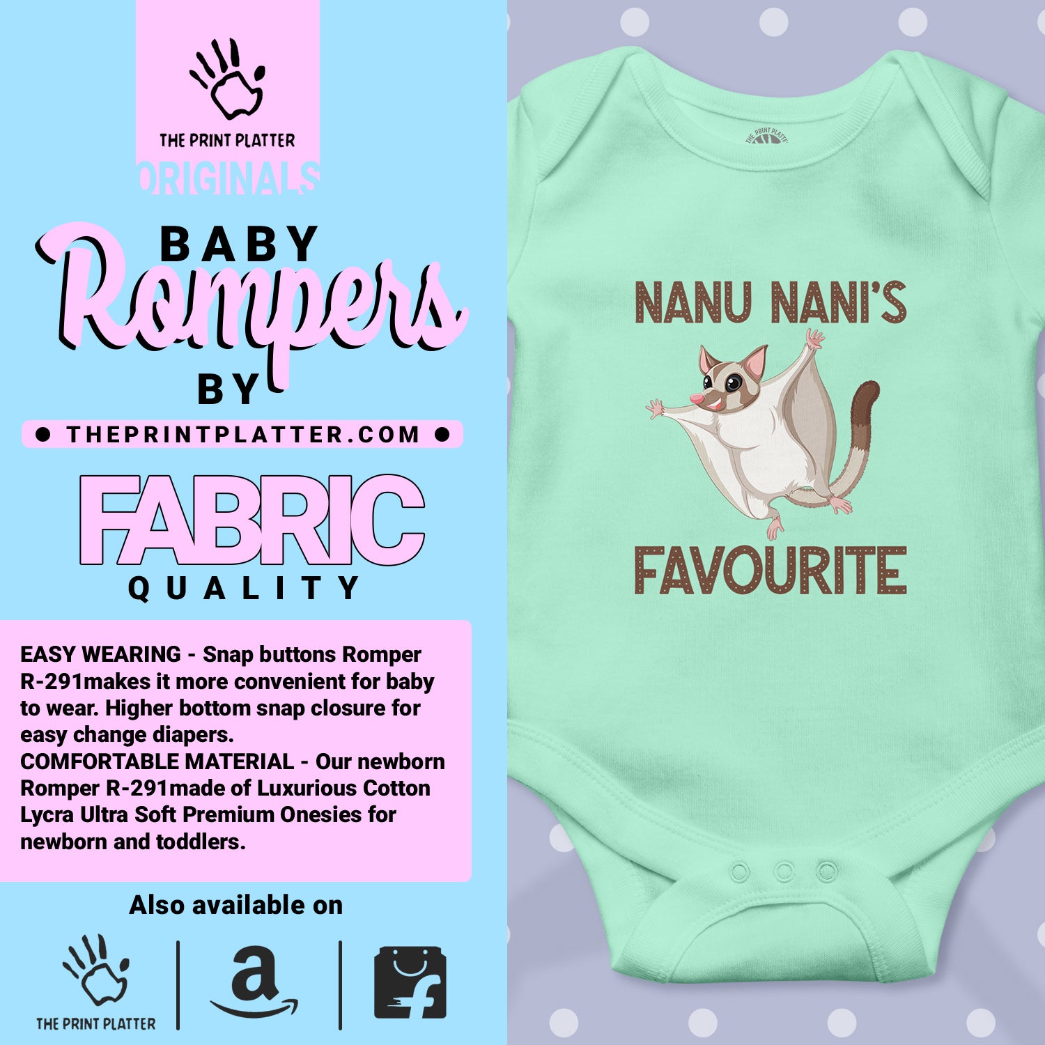 Nanu Nani's Favourite Kiddo Unisex Half Sleeve Romper
