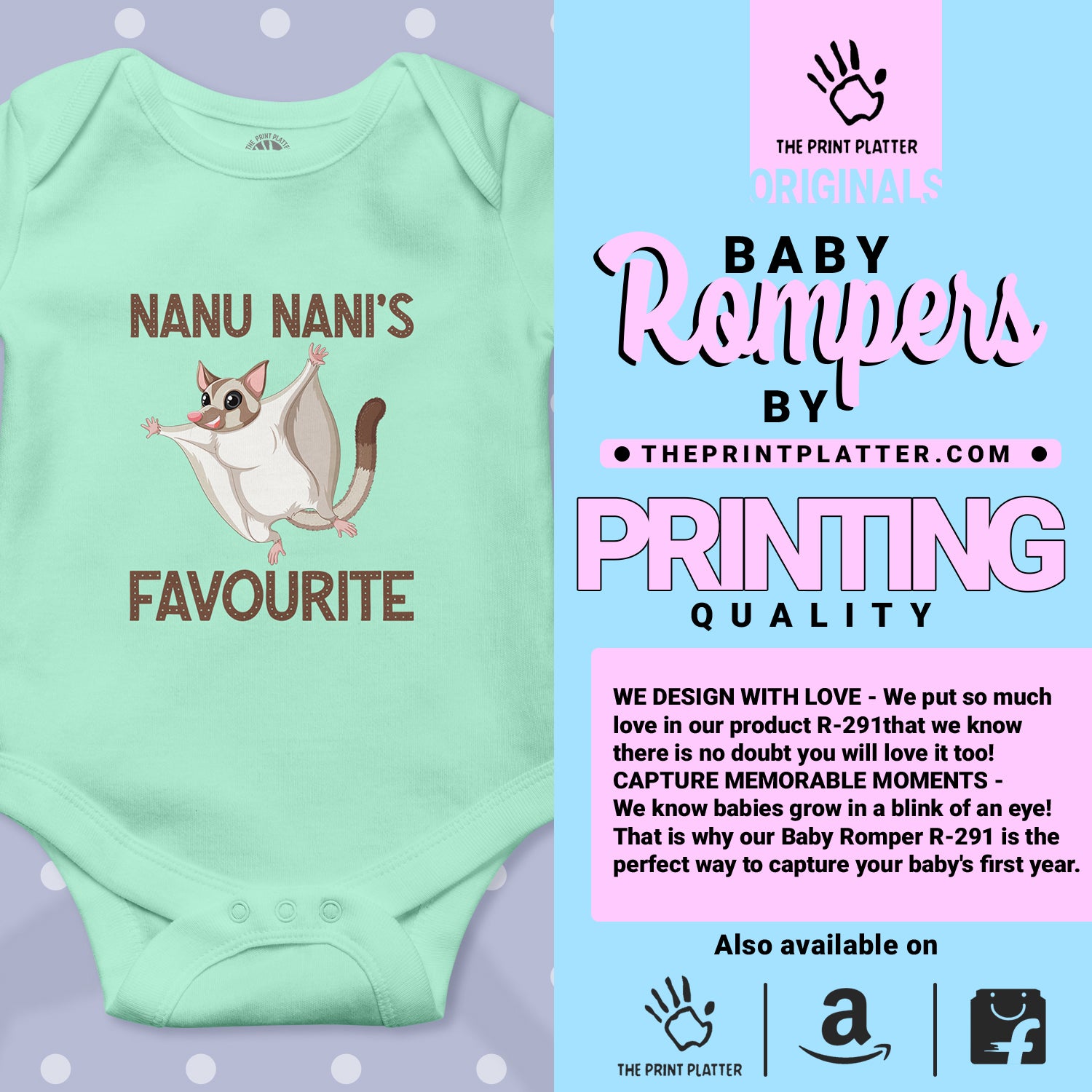 Nanu Nani's Favourite Kiddo Unisex Half Sleeve Romper