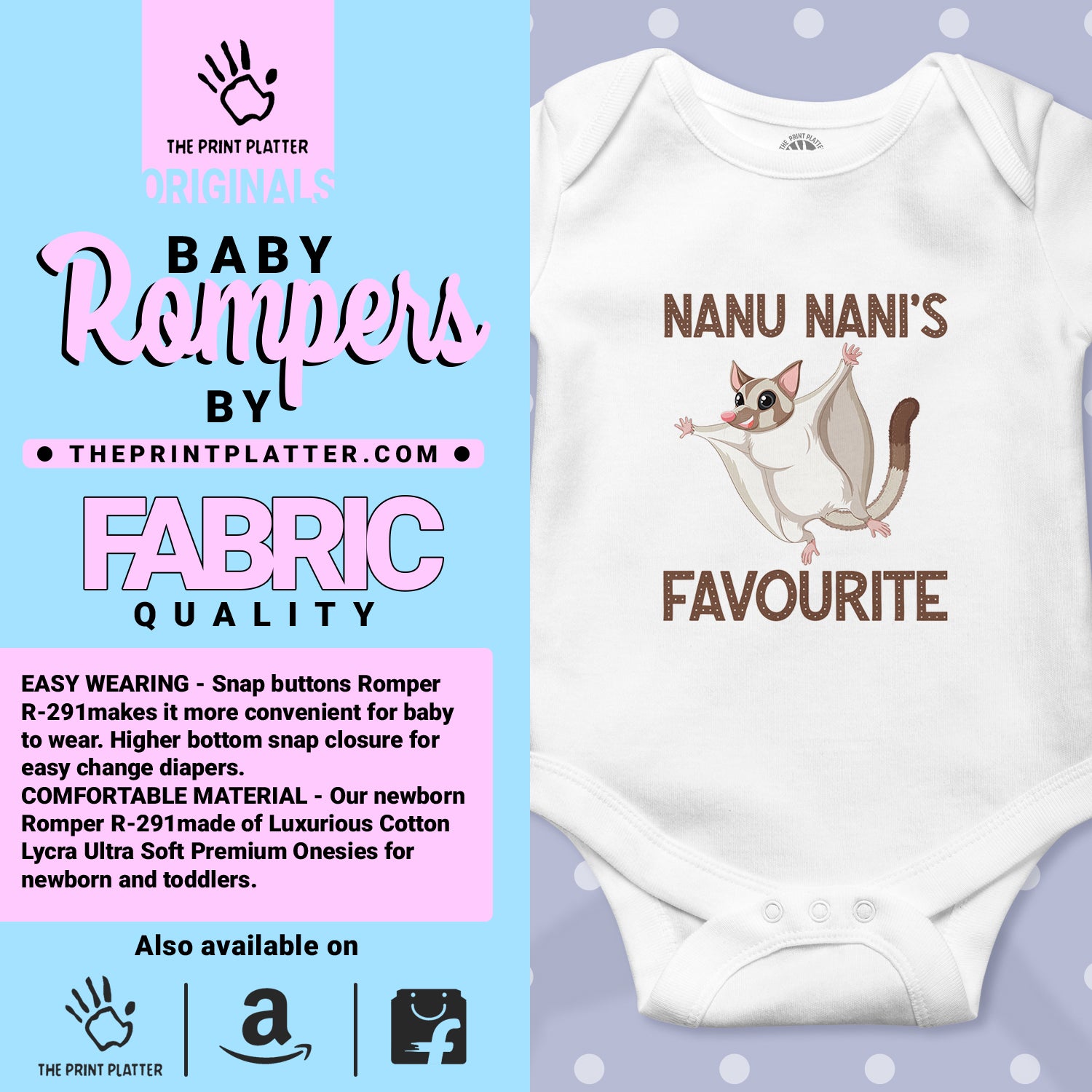 Nanu Nani's Favourite Kiddo Unisex Half Sleeve Romper