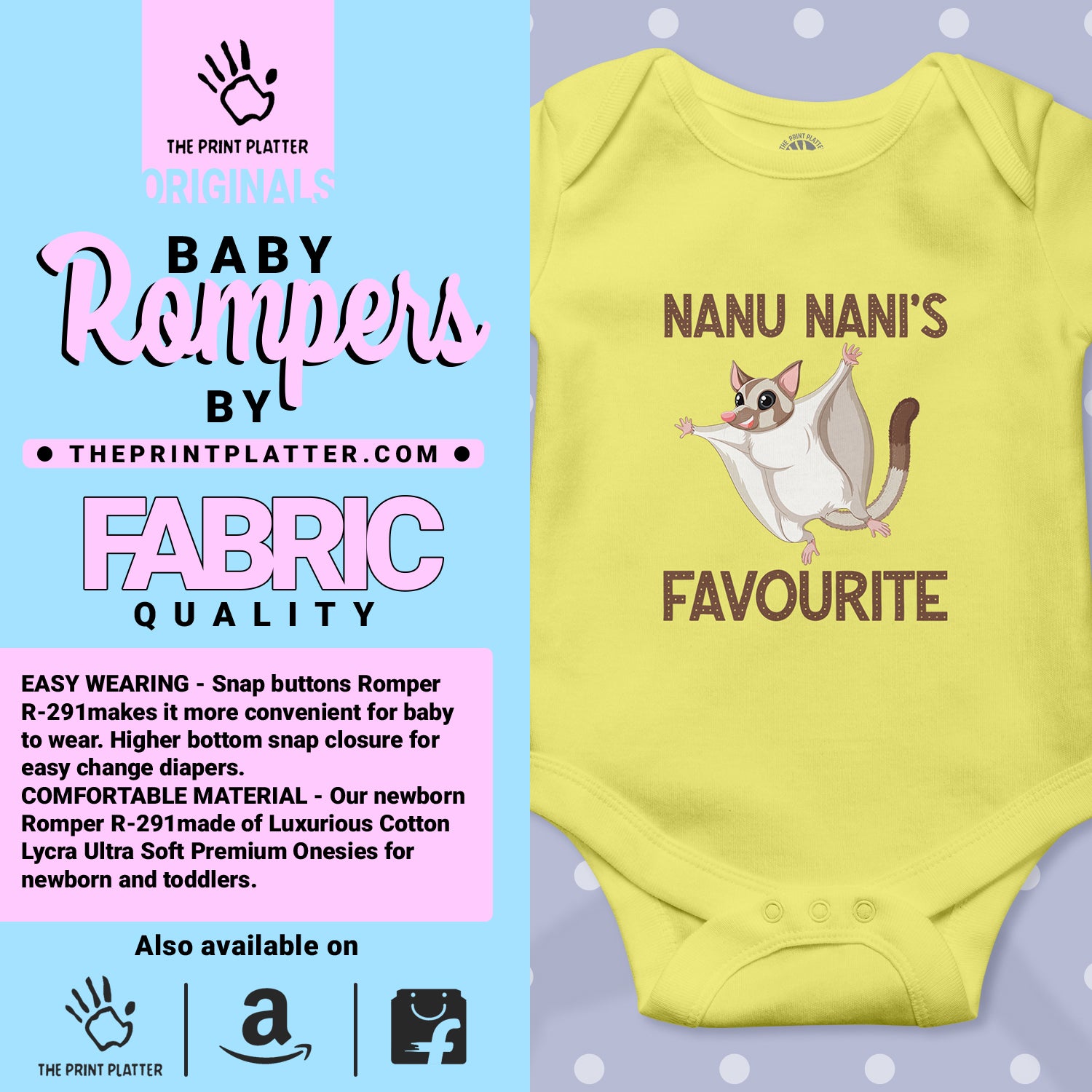 Nanu Nani's Favourite Kiddo Unisex Half Sleeve Romper