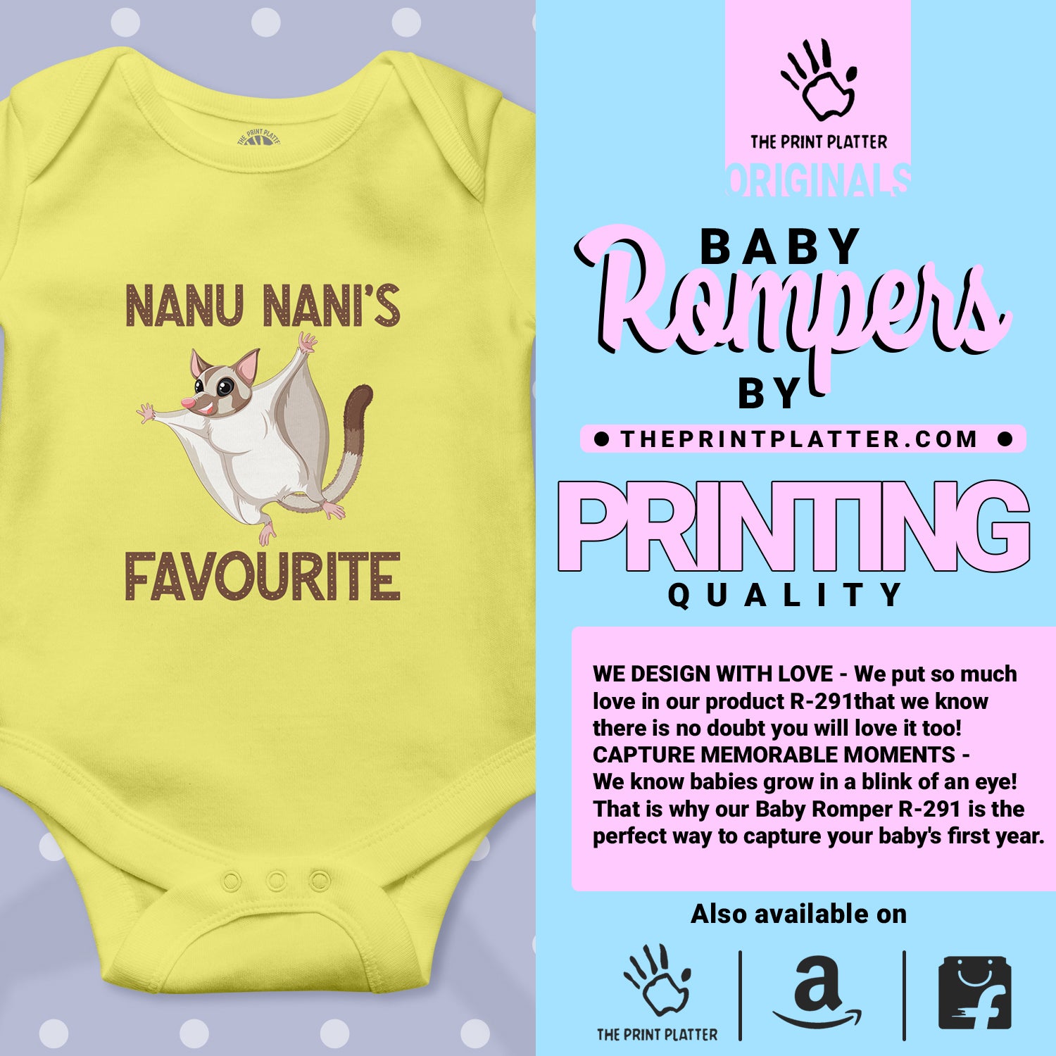 Nanu Nani's Favourite Kiddo Unisex Half Sleeve Romper