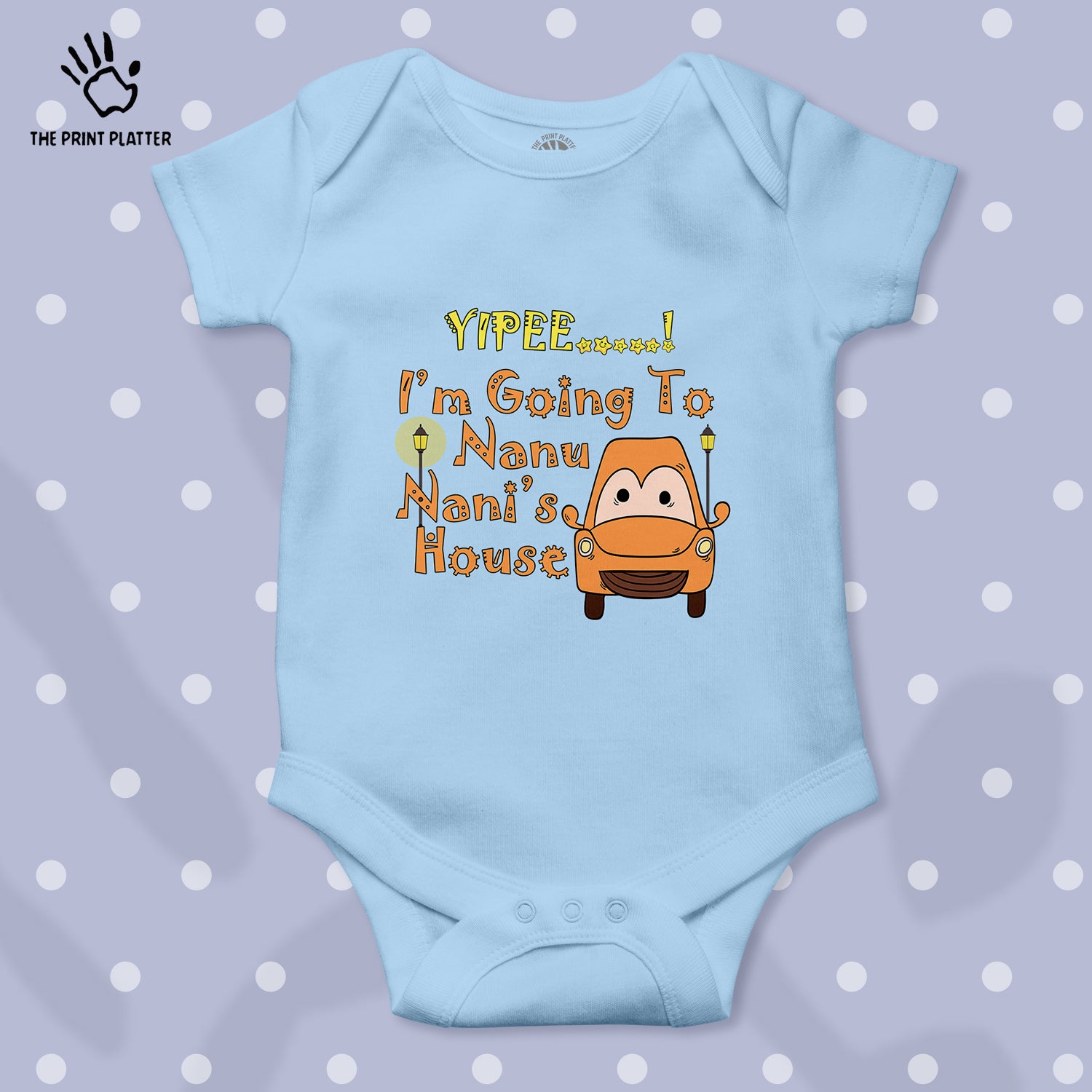 Yipee.. I'm Going To Nanu Nani's House Unisex Half Sleeve Romper