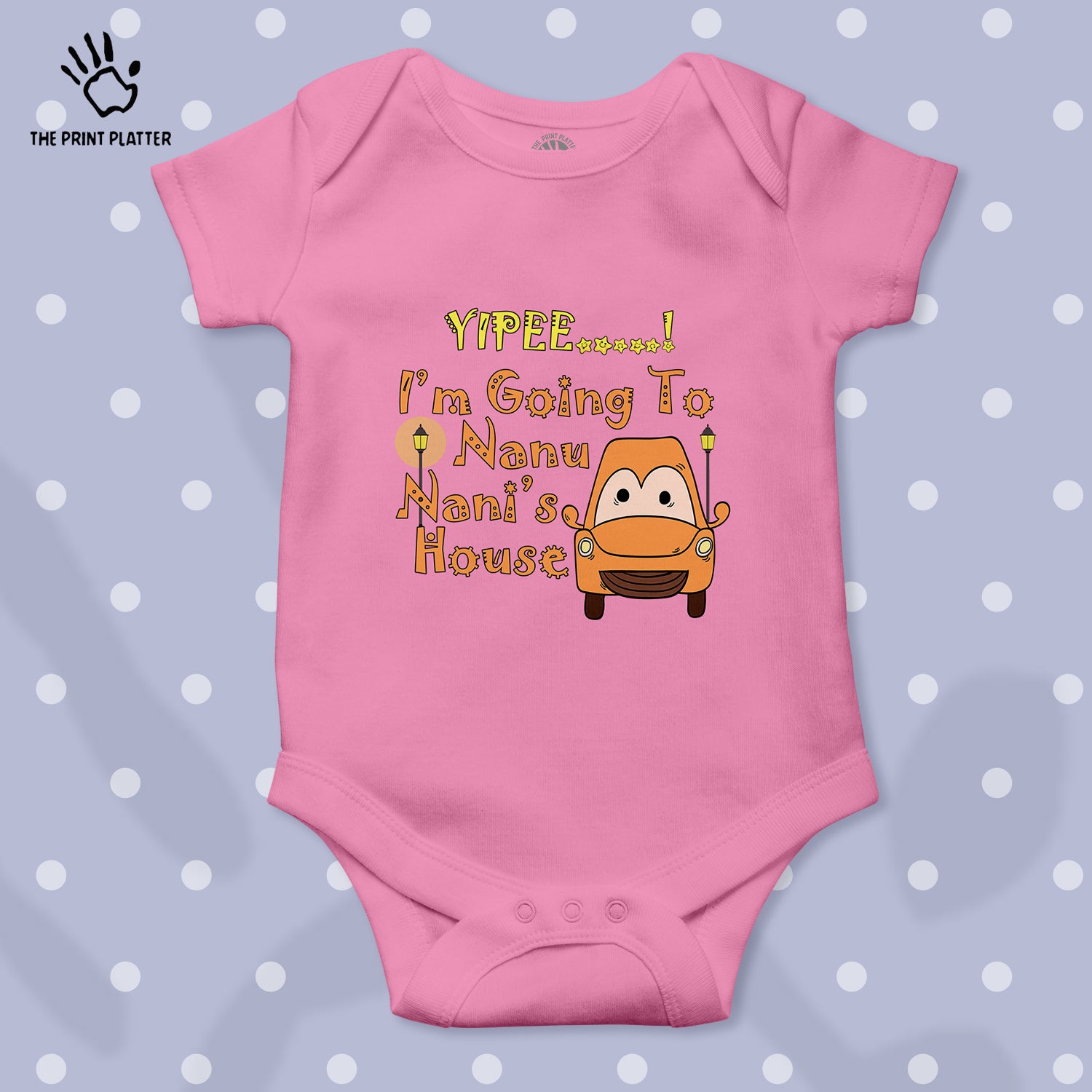 Yipee.. I'm Going To Nanu Nani's House Unisex Half Sleeve Romper