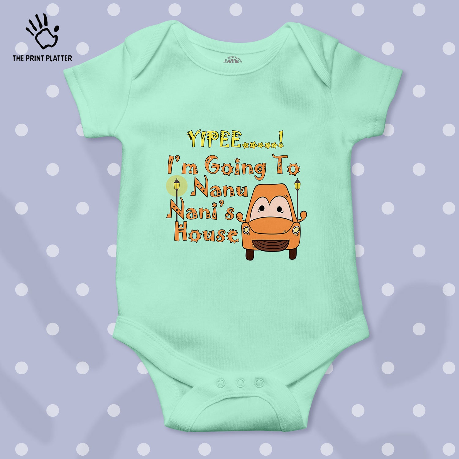 Yipee.. I'm Going To Nanu Nani's House Unisex Half Sleeve Romper