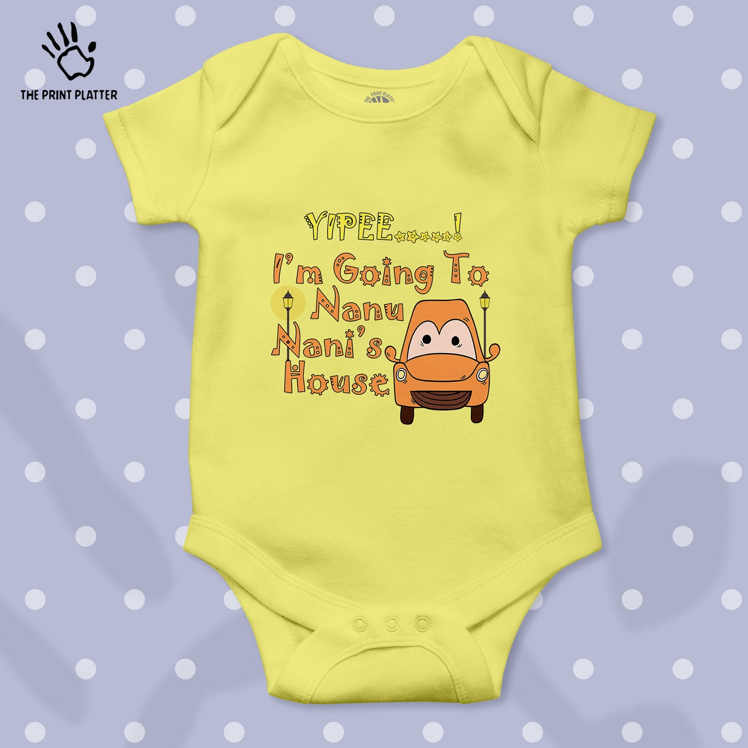 Yipee.. I'm Going To Nanu Nani's House Unisex Half Sleeve Romper