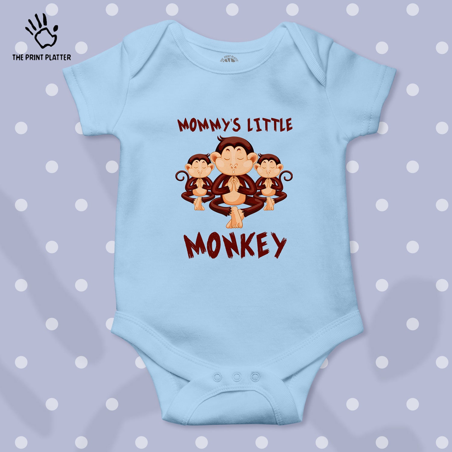 Mommy's Little Monkey Unisex Half Sleeve Romper