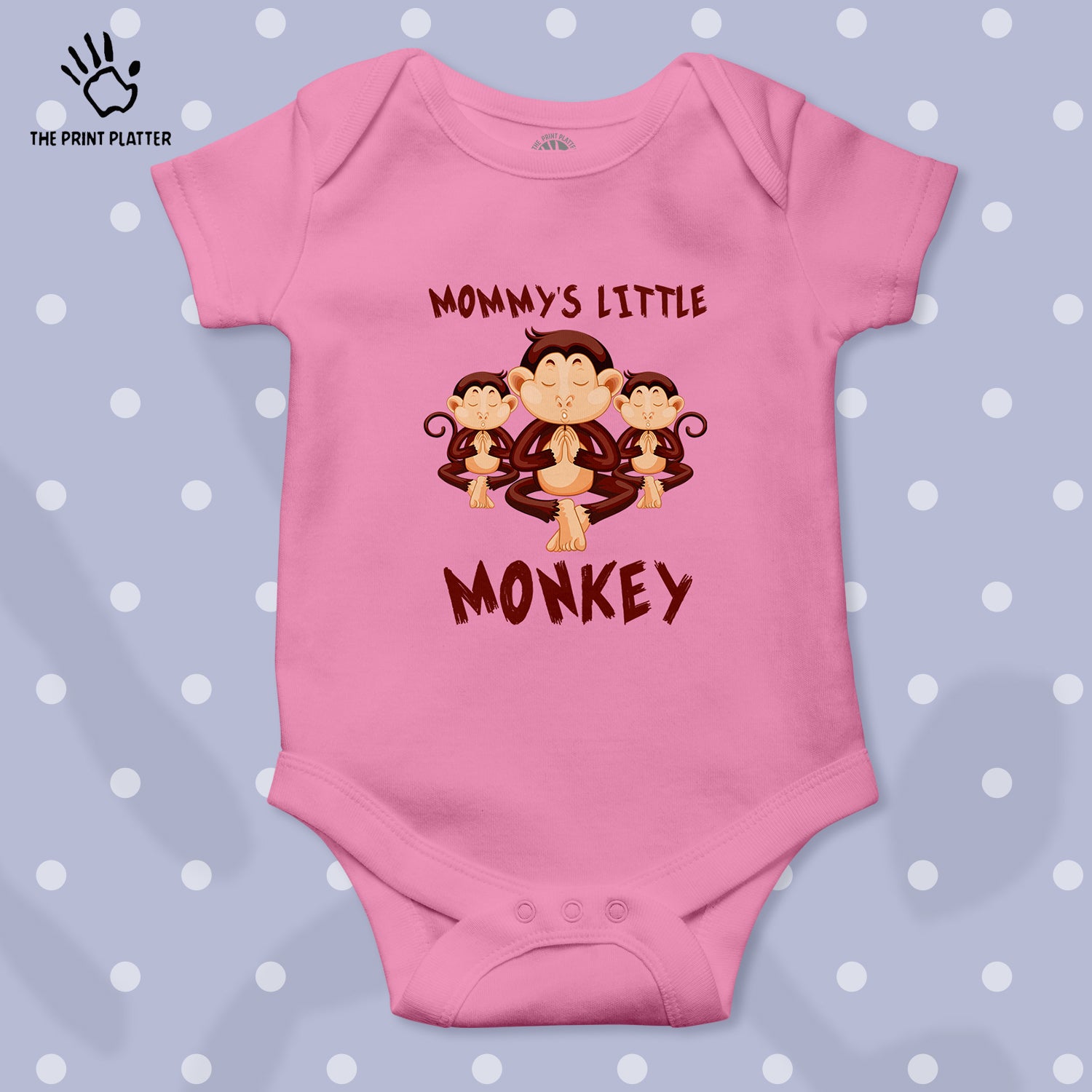 Mommy's Little Monkey Unisex Half Sleeve Romper