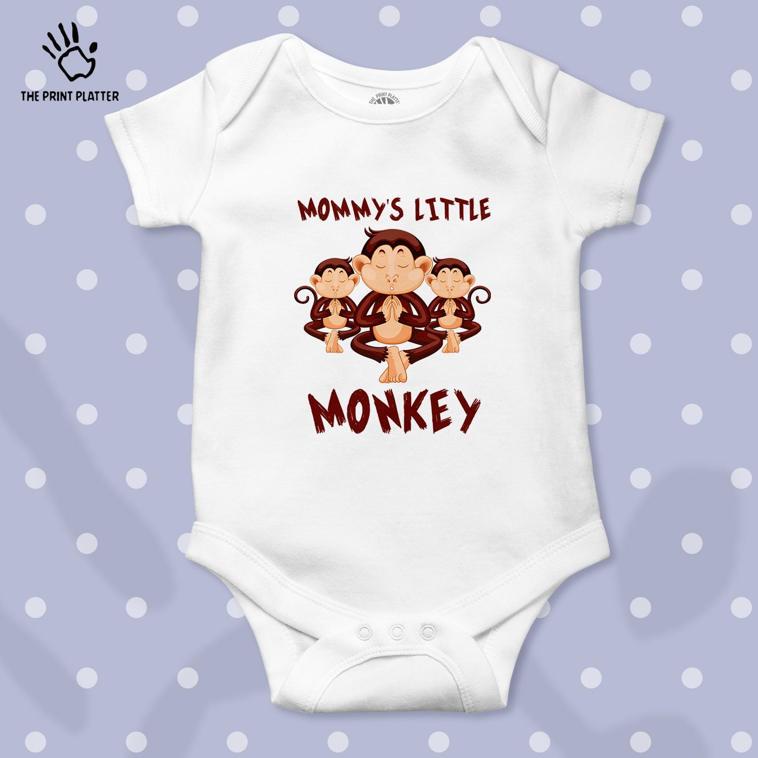 Mommy's Little Monkey Unisex Half Sleeve Romper