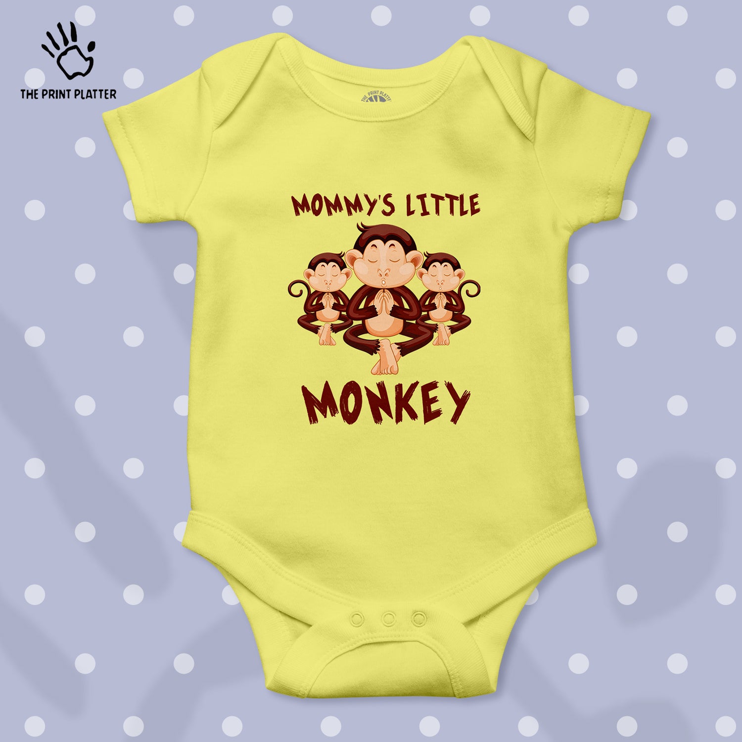 Mommy's Little Monkey Unisex Half Sleeve Romper