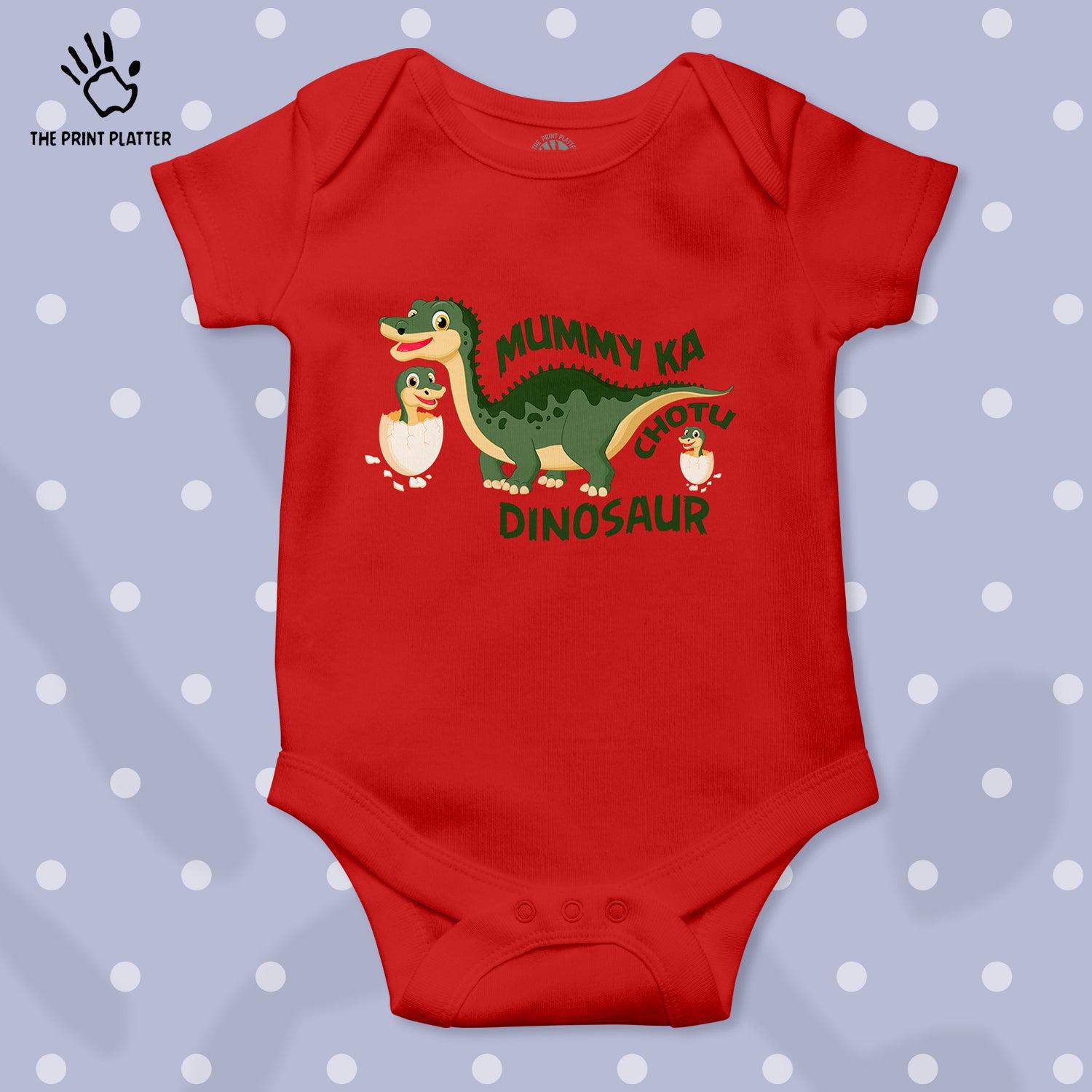 Mummy Ka Chotu Dinosaur Unisex Half Sleeve Romper