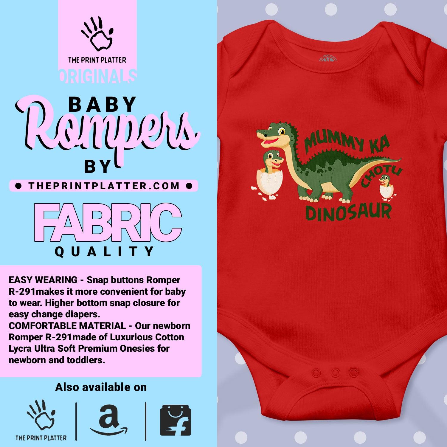 Mummy Ka Chotu Dinosaur Unisex Half Sleeve Romper
