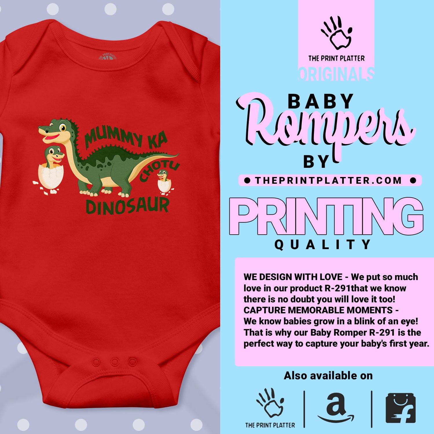 Mummy Ka Chotu Dinosaur Unisex Half Sleeve Romper