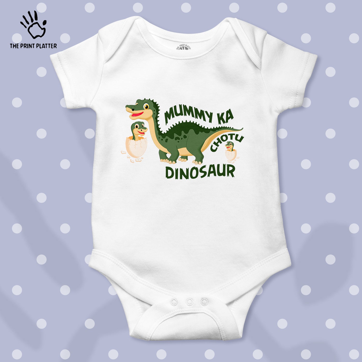 Mummy Ka Chotu Dinosaur Unisex Half Sleeve Romper