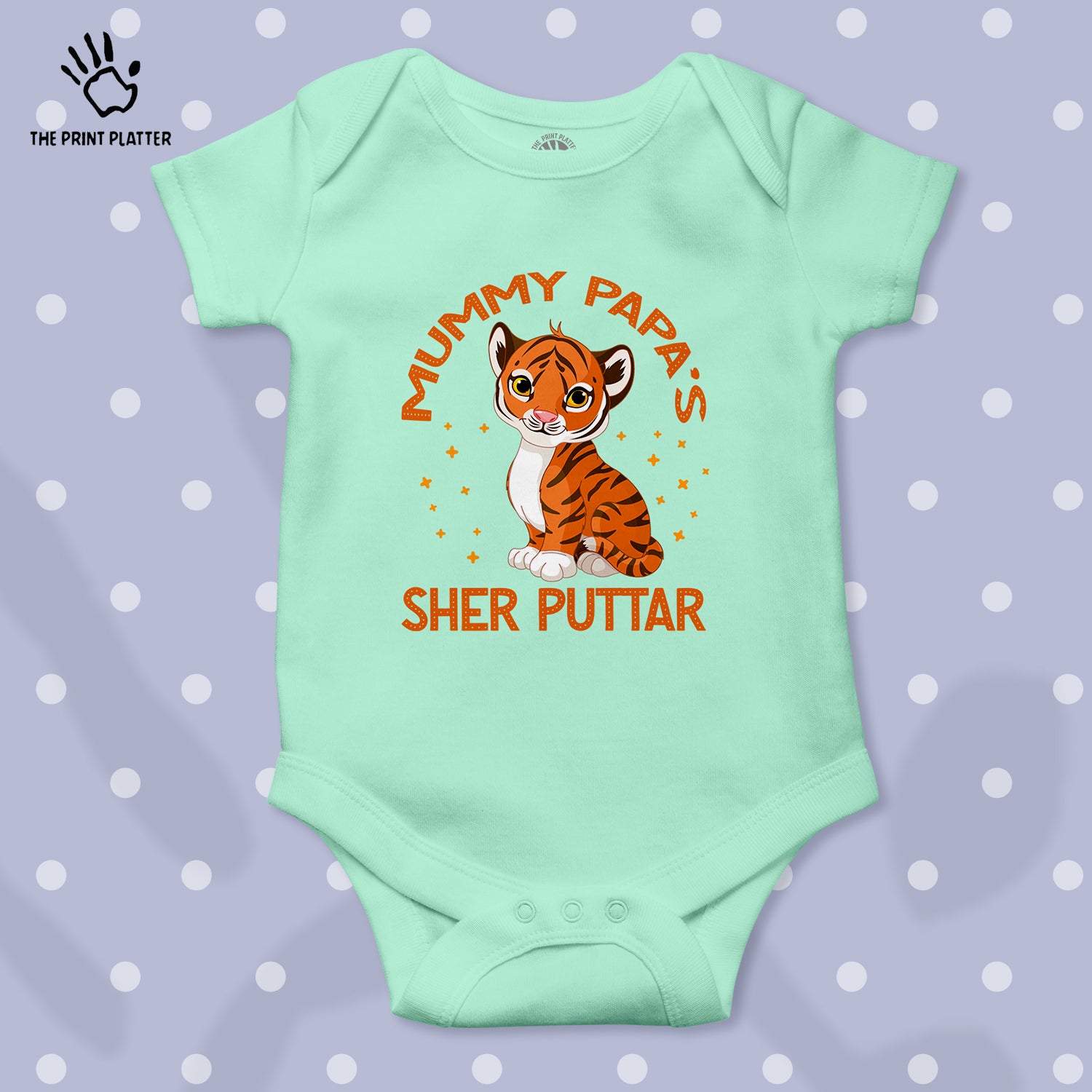 Mummy Papa's Sher Puttar Unisex Half Sleeve Romper