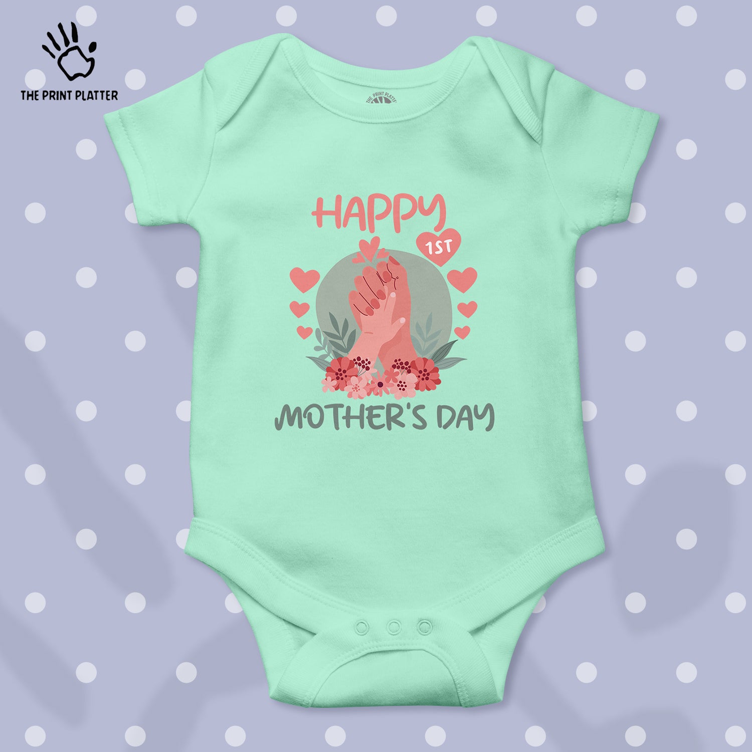 Happy 1st Mother's Day Unisex Half Sleeve Romper