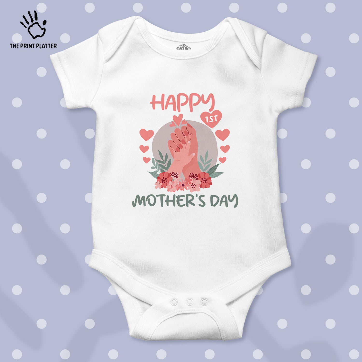 Happy 1st Mother's Day Unisex Half Sleeve Romper