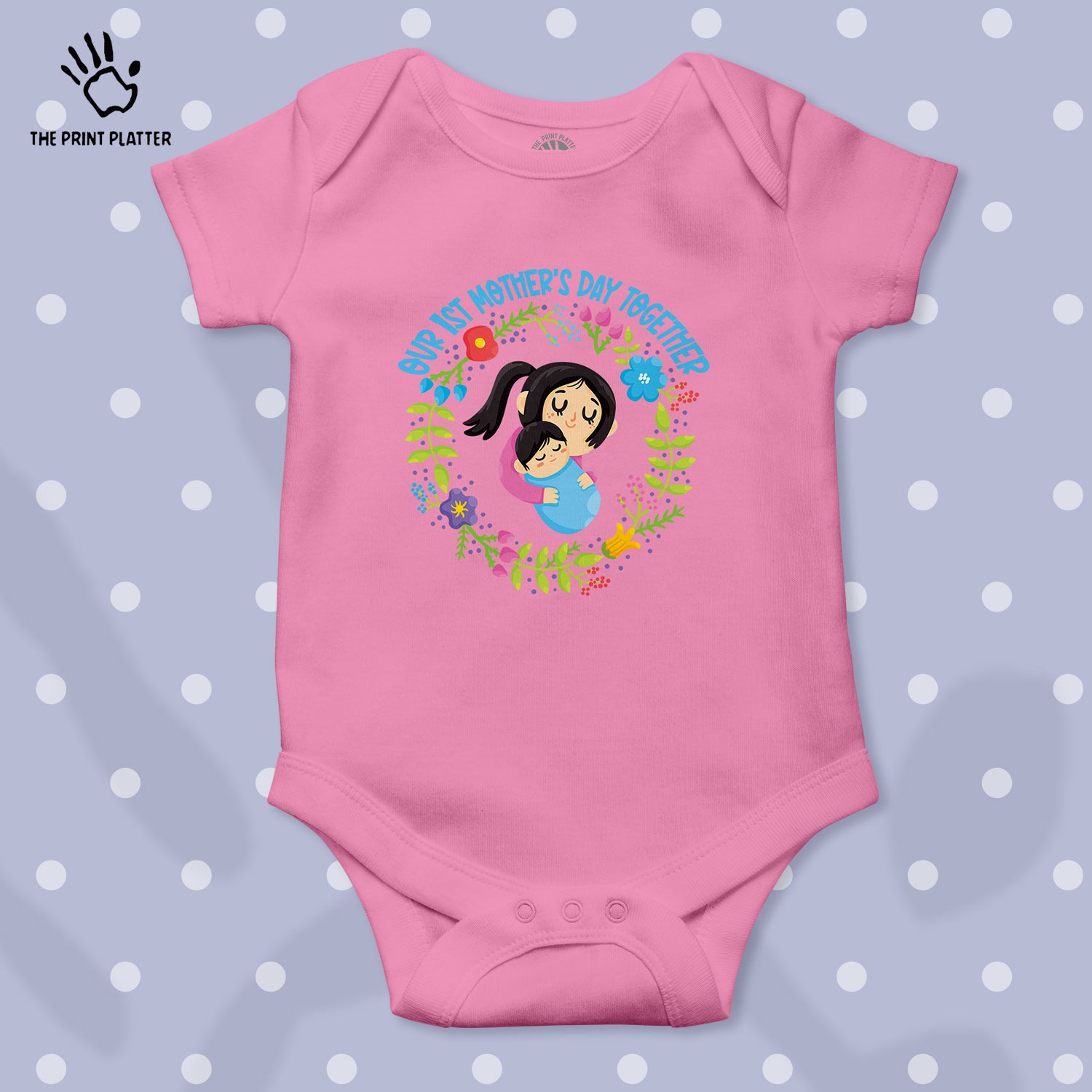 Our First Mother's Day Togather Unisex Half Sleeve Romper