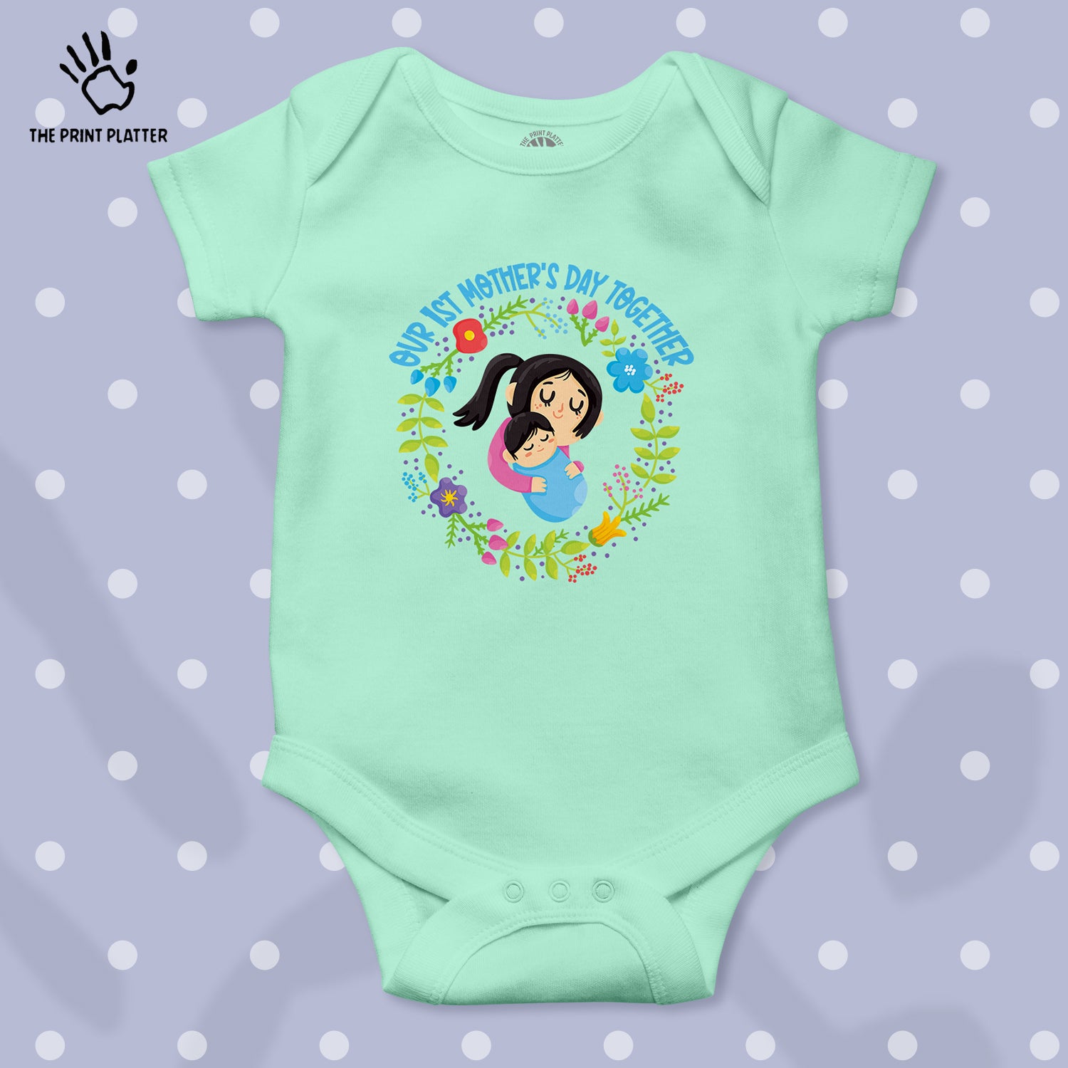 Our First Mother's Day Togather Unisex Half Sleeve Romper