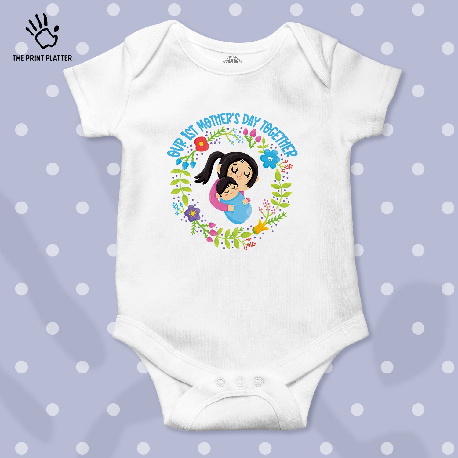 Our First Mother's Day Togather Unisex Half Sleeve Romper