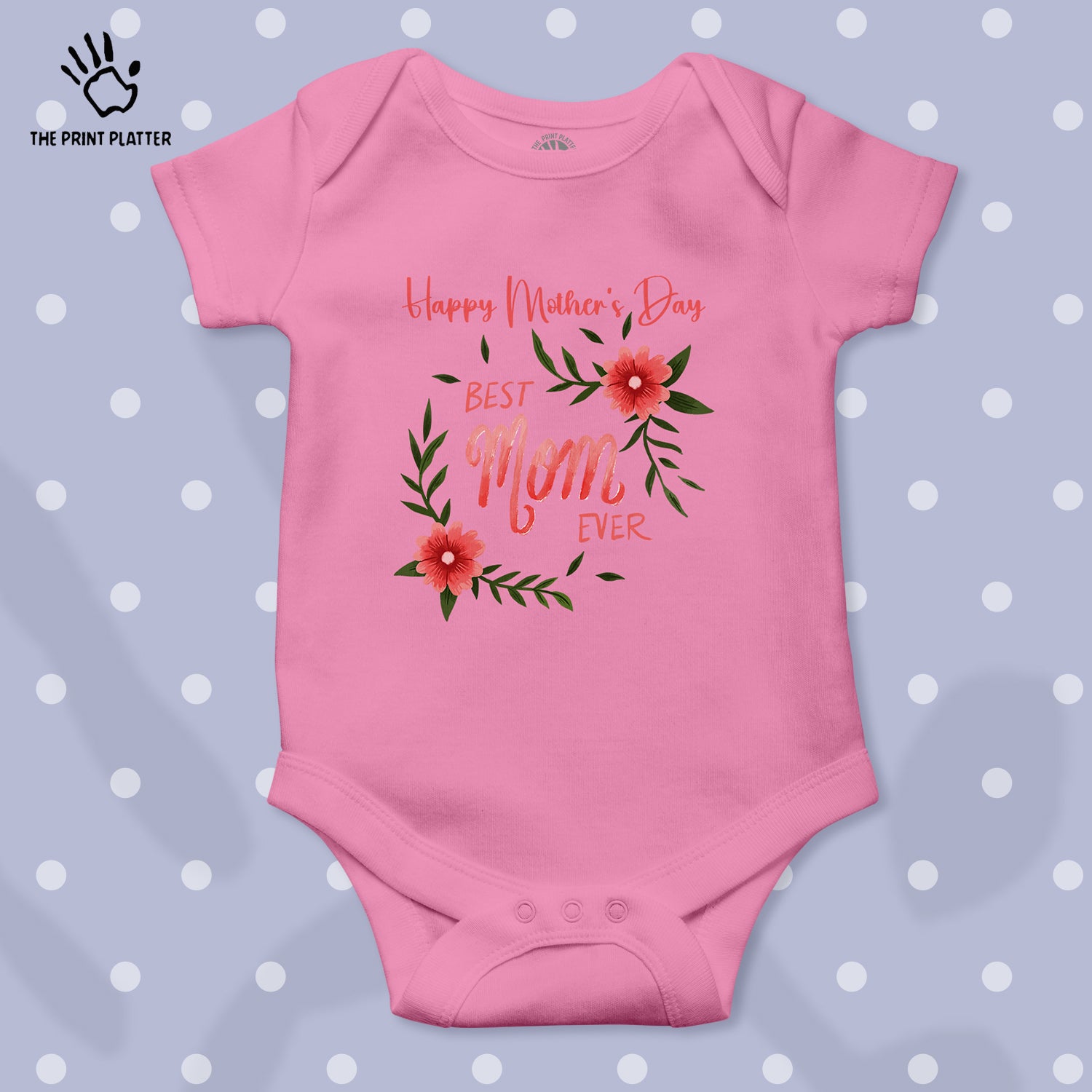 Happy Mother's Day Best Mom Ever Unisex Half Sleeve Romper