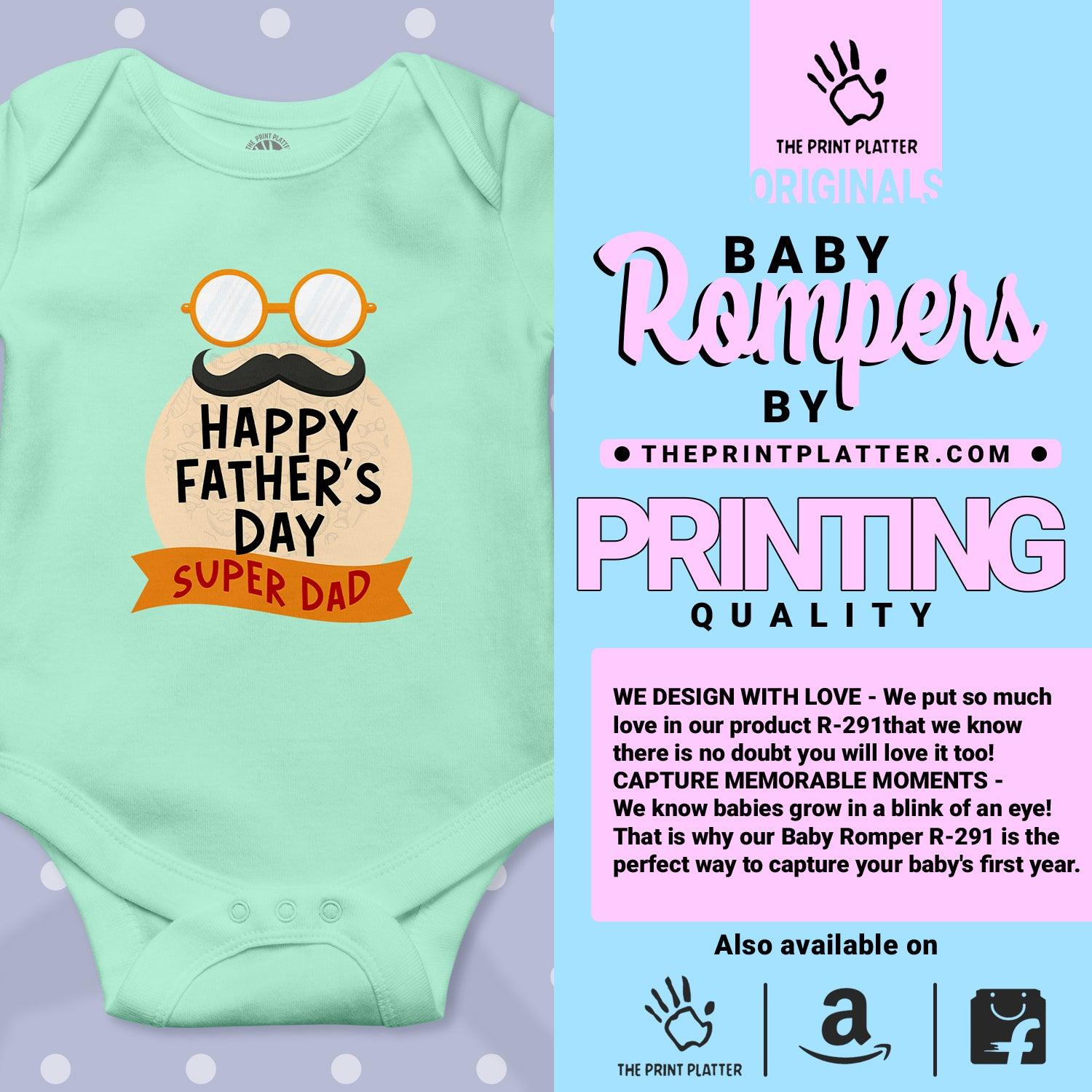 Happy Father's Day Super Dad Unisex Half Sleeve Romper