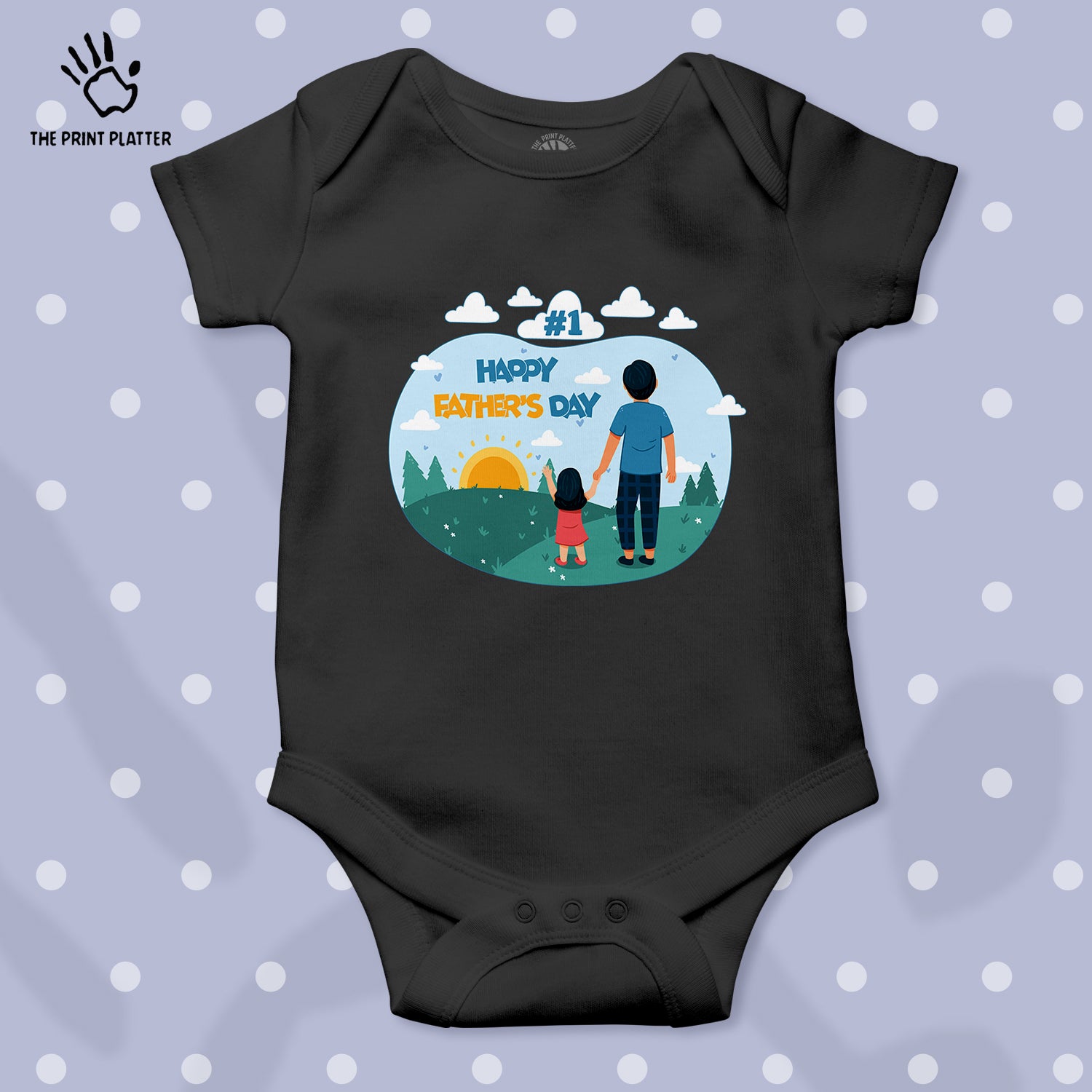 #1 Happy Father's Day Unisex Half Sleeve Romper