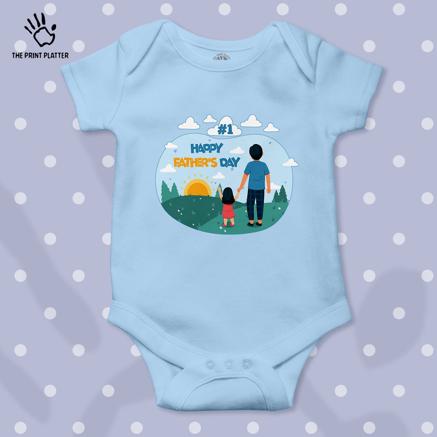 #1 Happy Father's Day Unisex Half Sleeve Romper