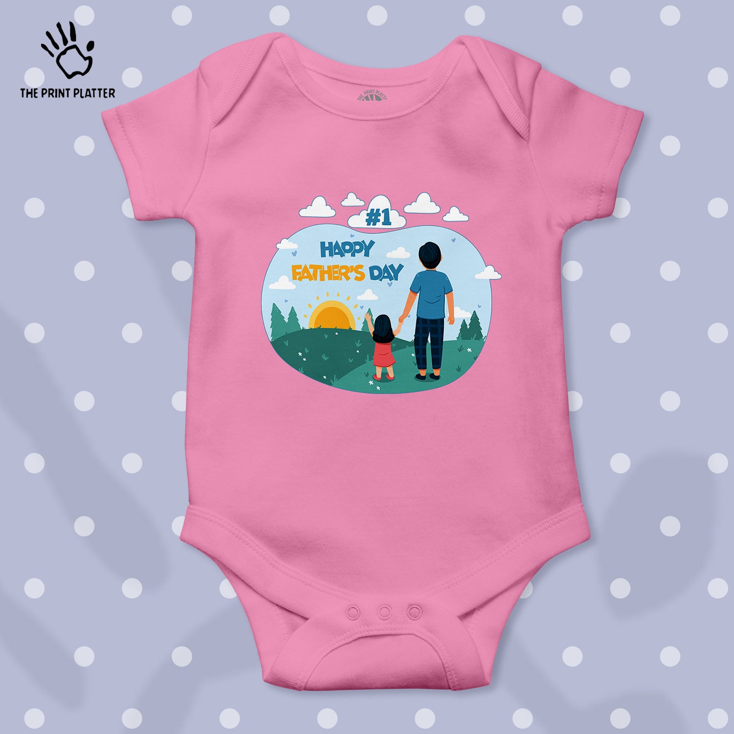 #1 Happy Father's Day Unisex Half Sleeve Romper