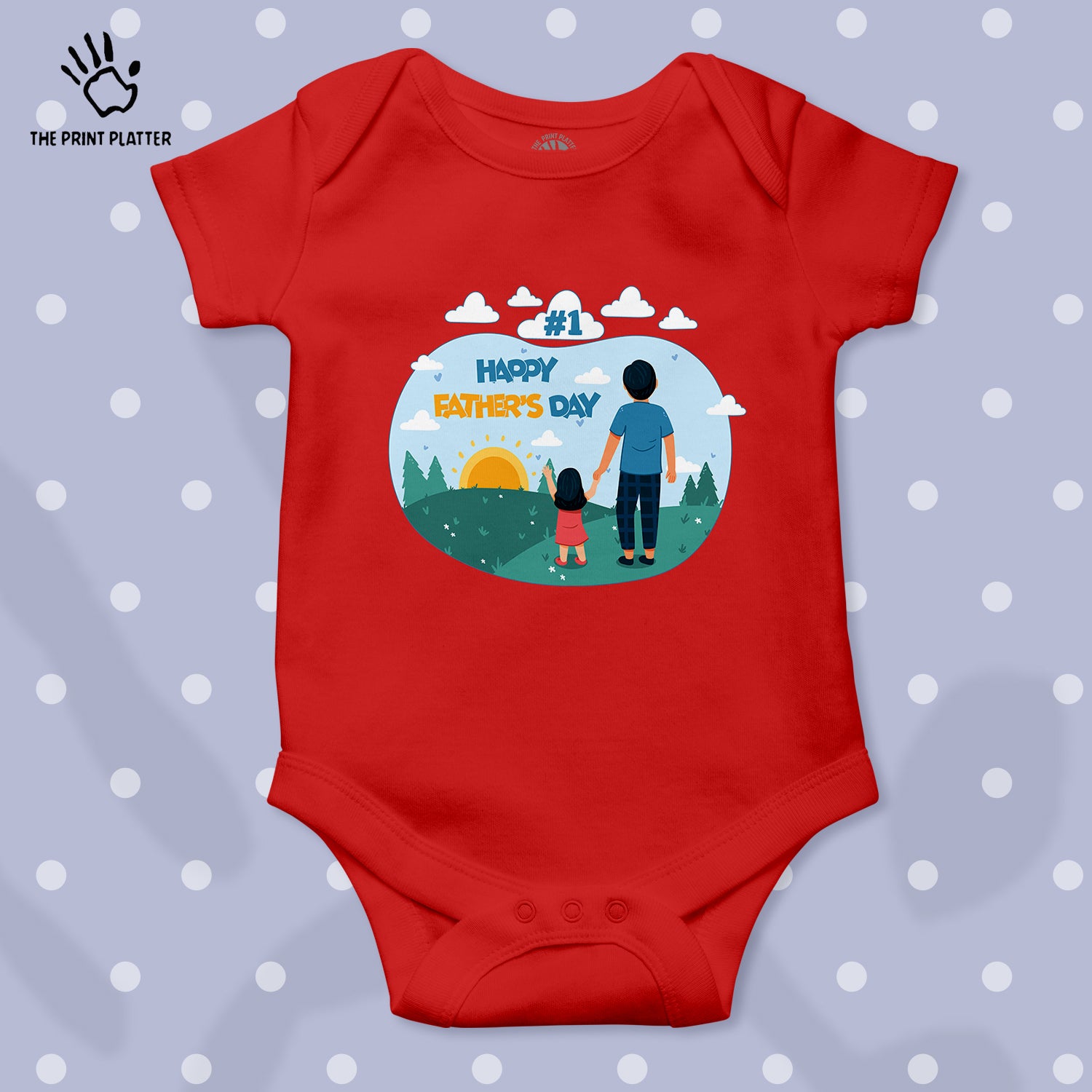 #1 Happy Father's Day Unisex Half Sleeve Romper