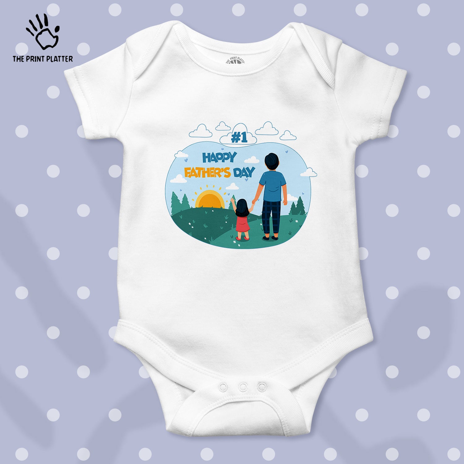 #1 Happy Father's Day Unisex Half Sleeve Romper