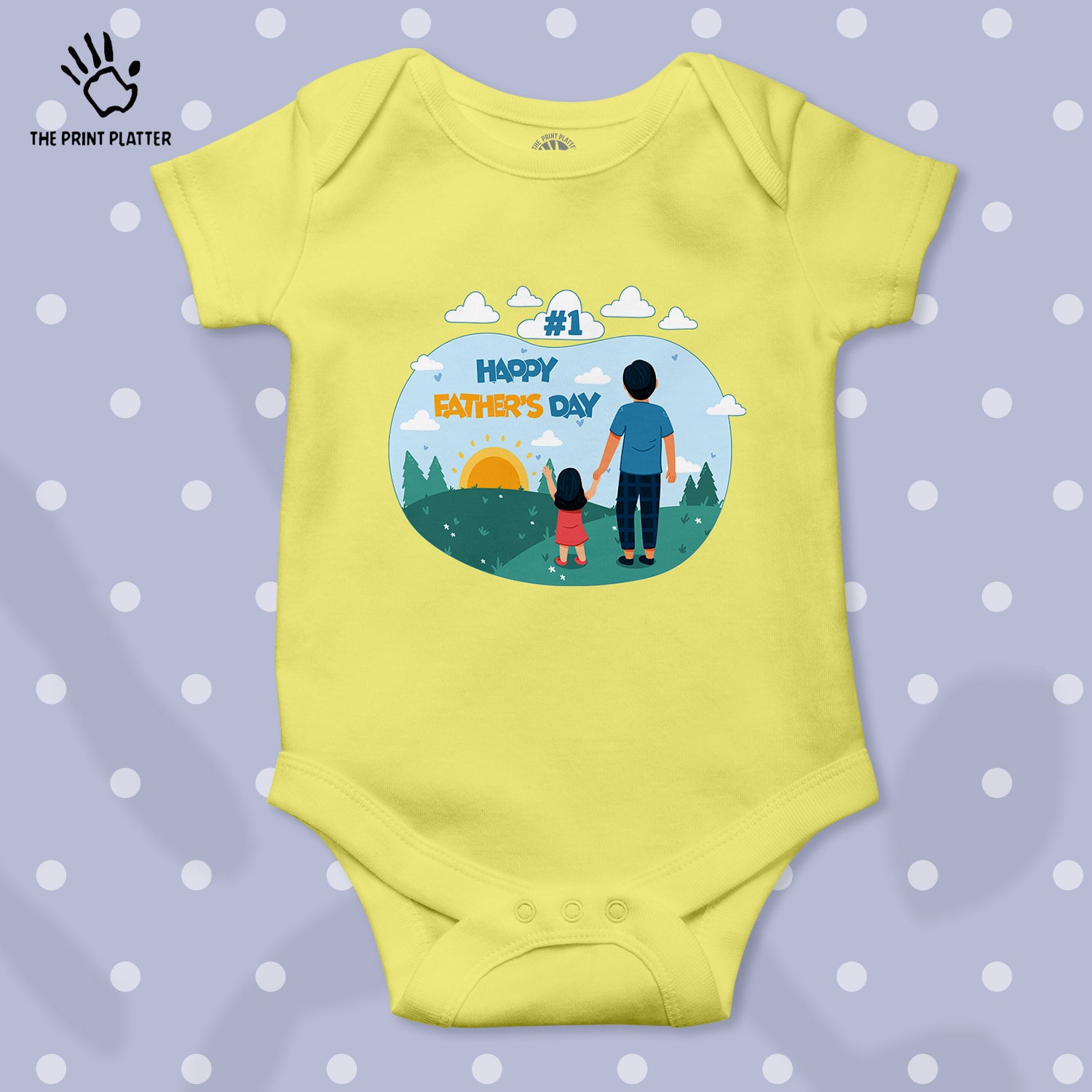 #1 Happy Father's Day Unisex Half Sleeve Romper