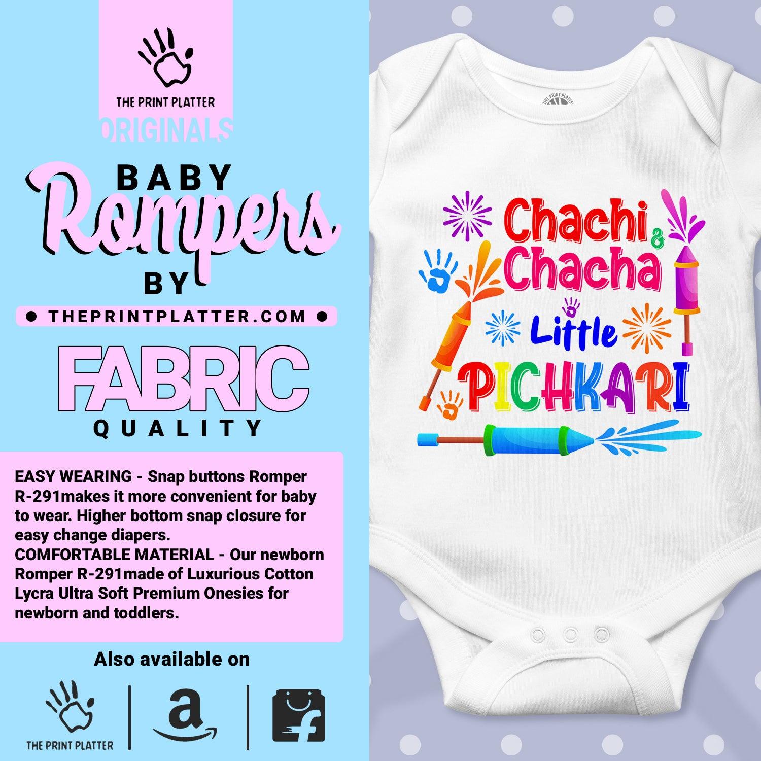 Chachi & Chacha Little Pichkari Unisex Half Sleeve Romper