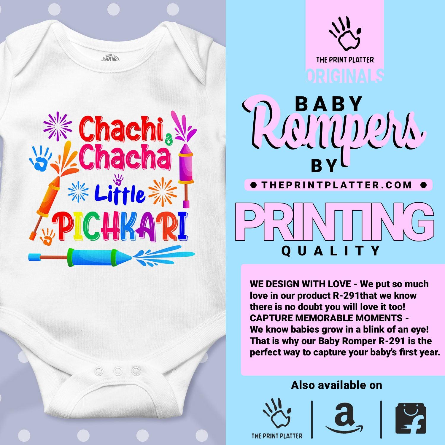 Chachi & Chacha Little Pichkari Unisex Half Sleeve Romper