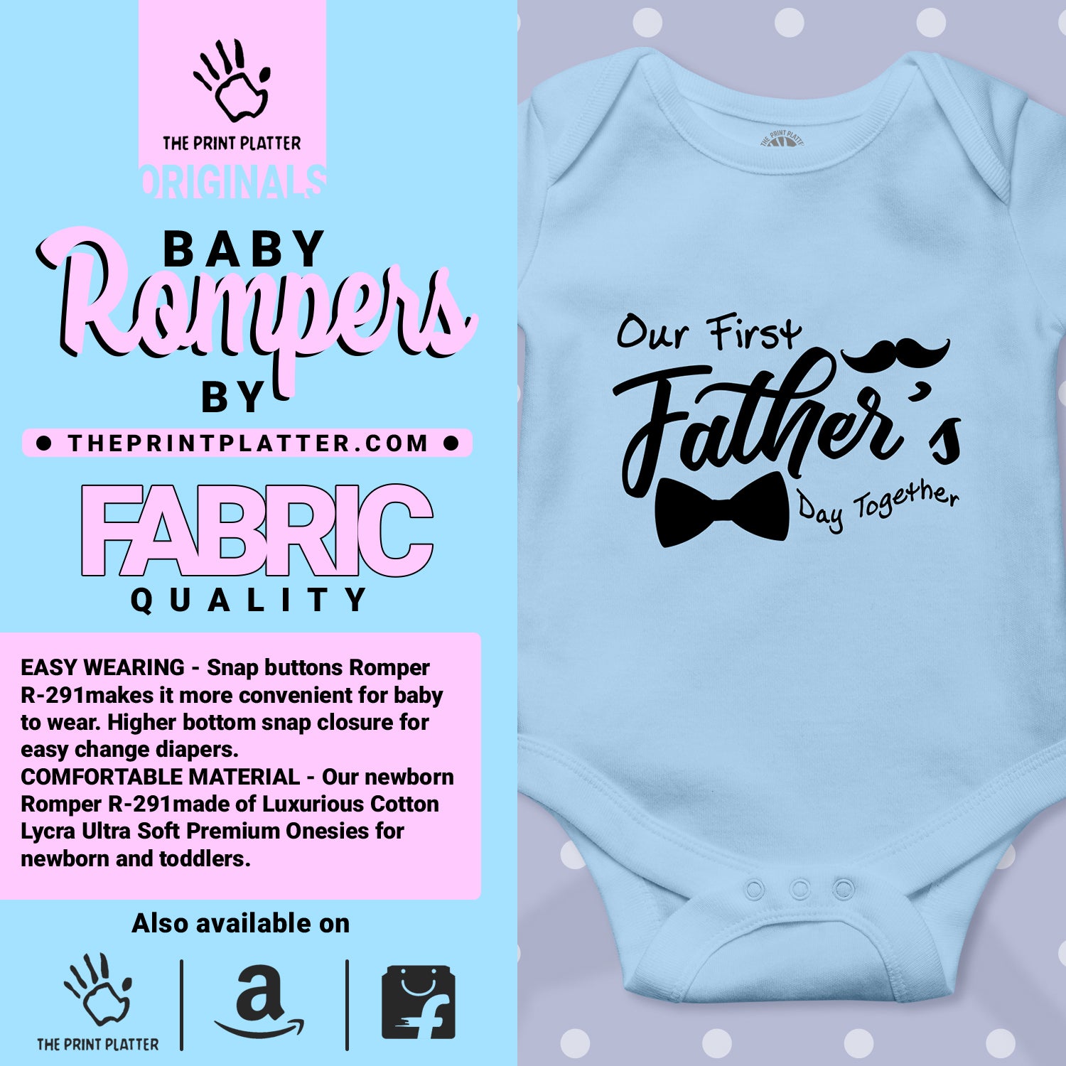 Our First Father's Day Together Unisex Half Sleeve Romper