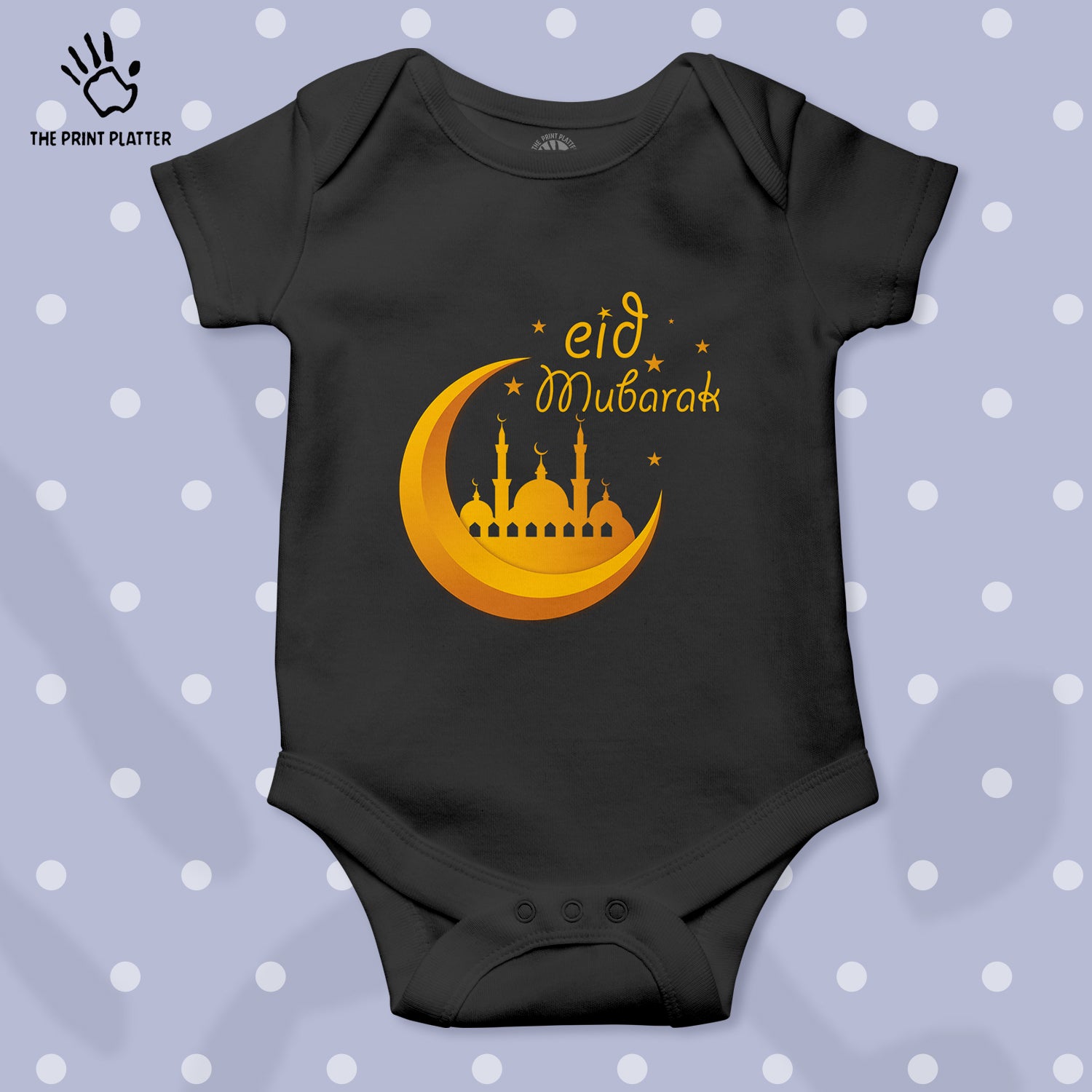 Eid Mubarak Unisex Half Sleeve Romper