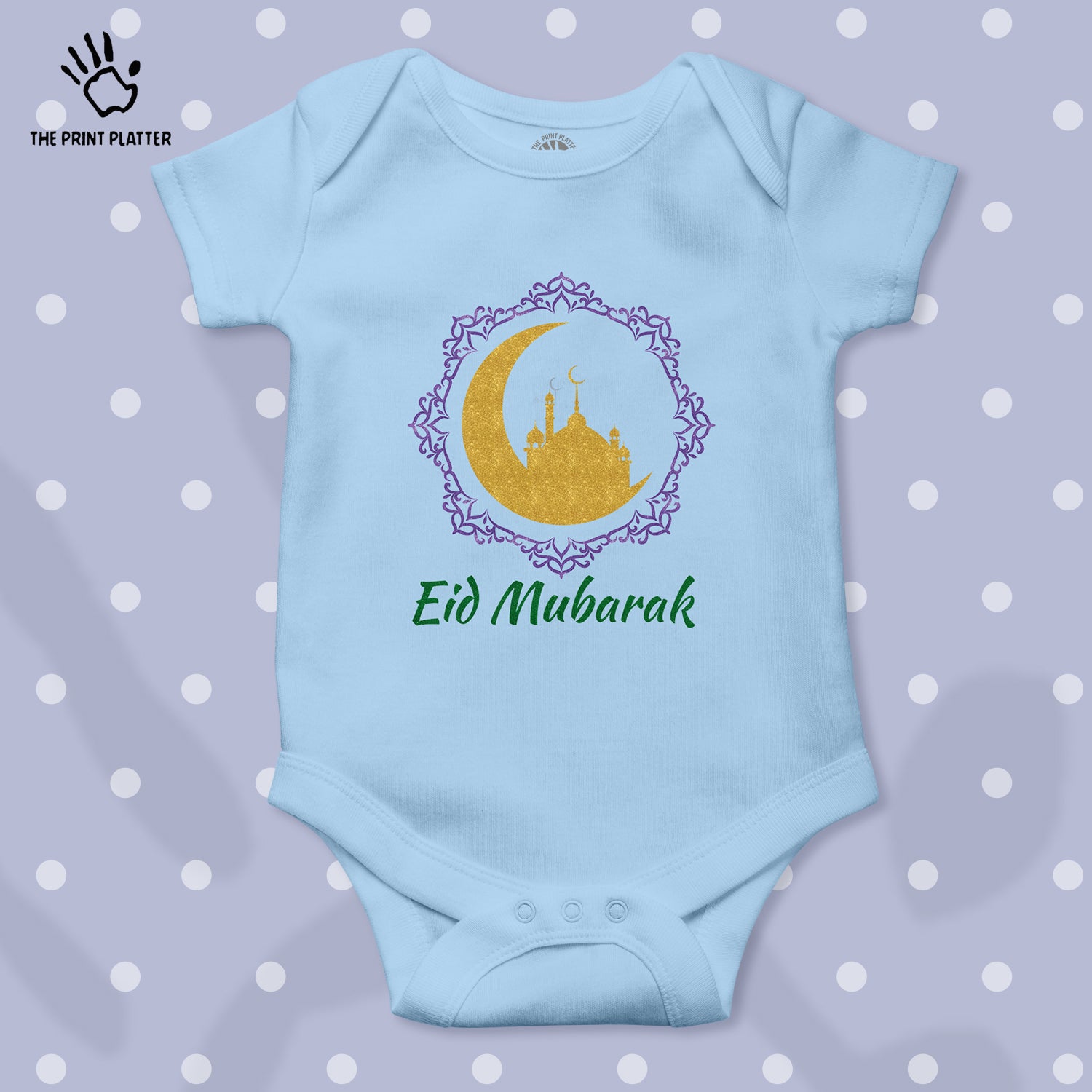 Eid Mubarak Unisex Half Sleeve Romper