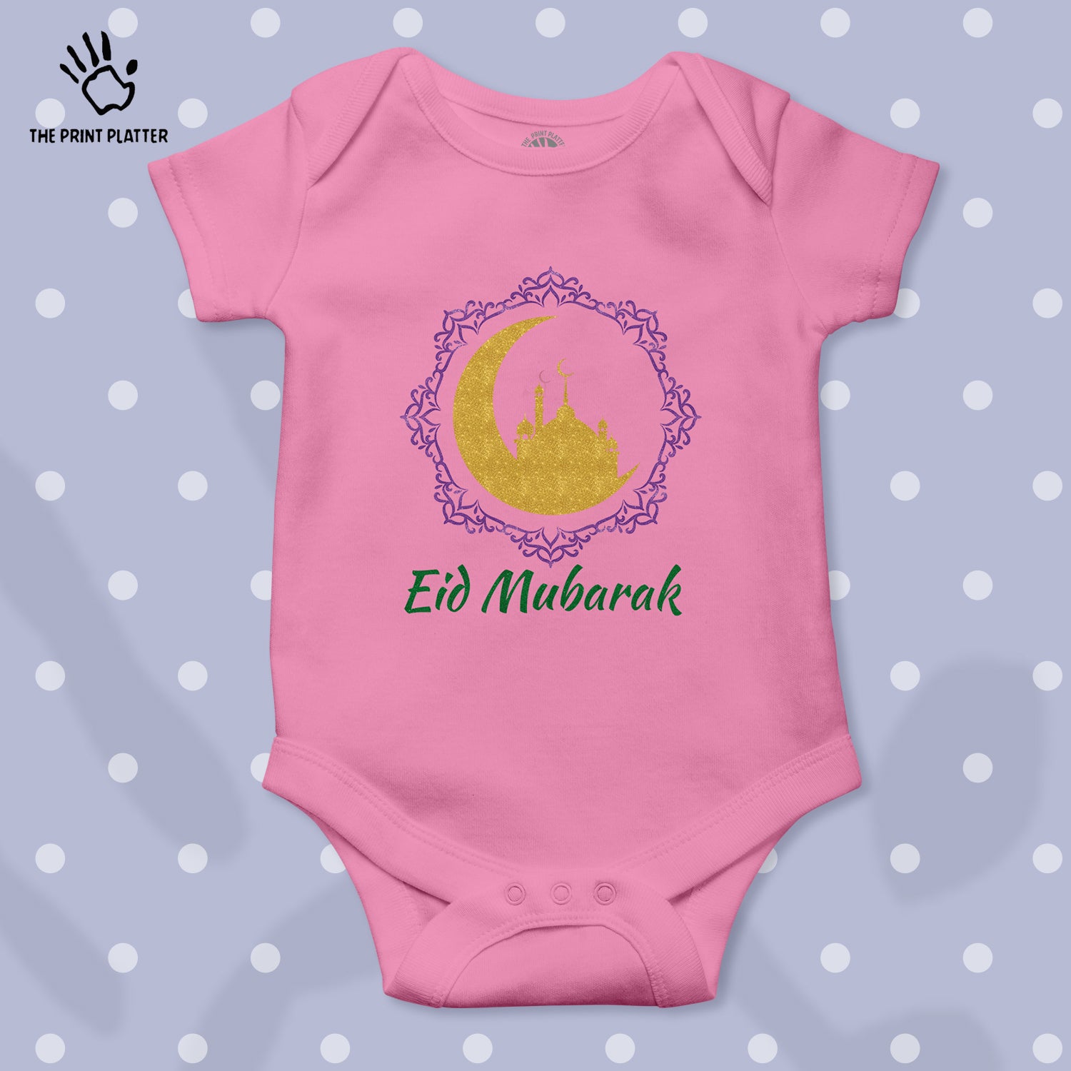 Eid Mubarak Unisex Half Sleeve Romper