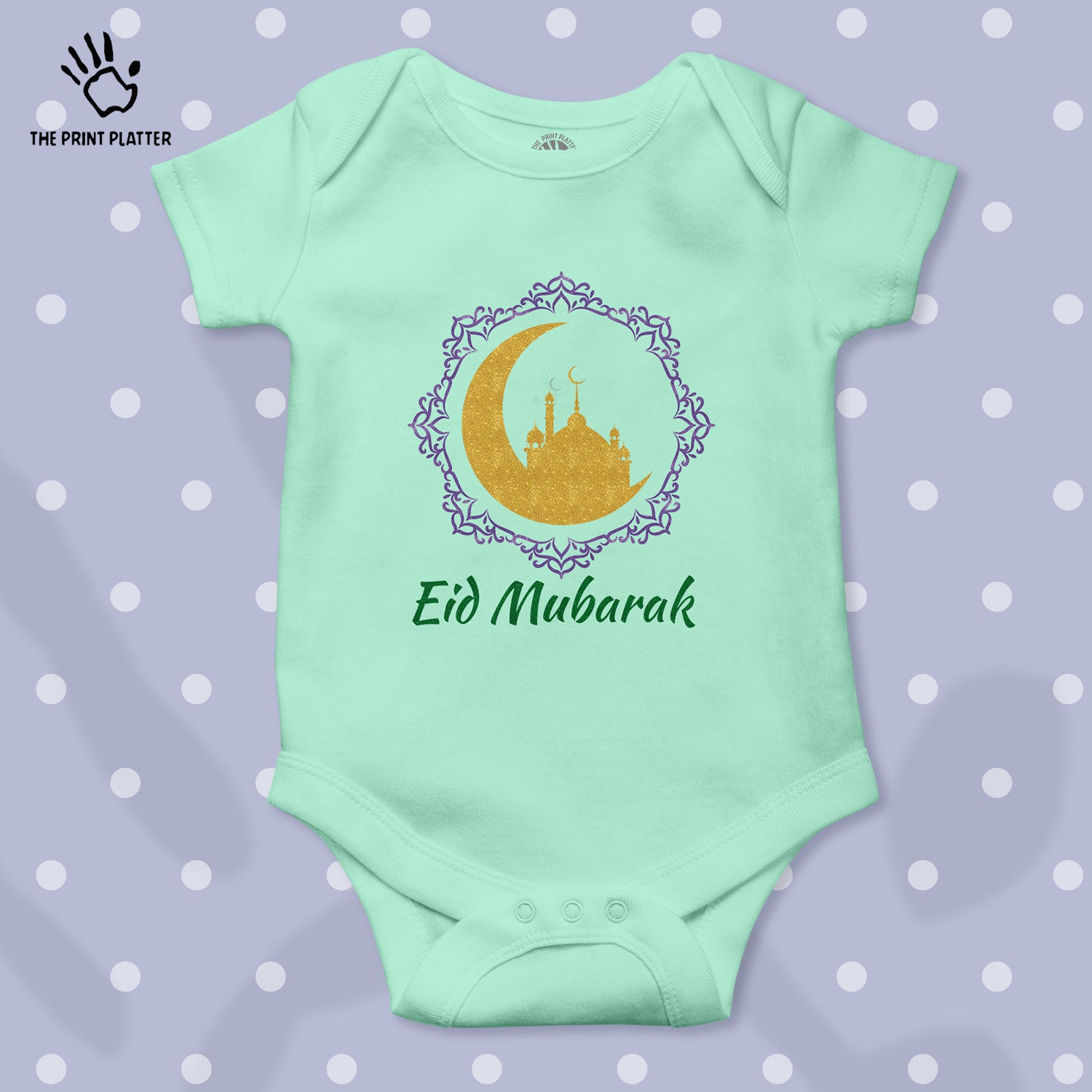 Eid Mubarak Unisex Half Sleeve Romper