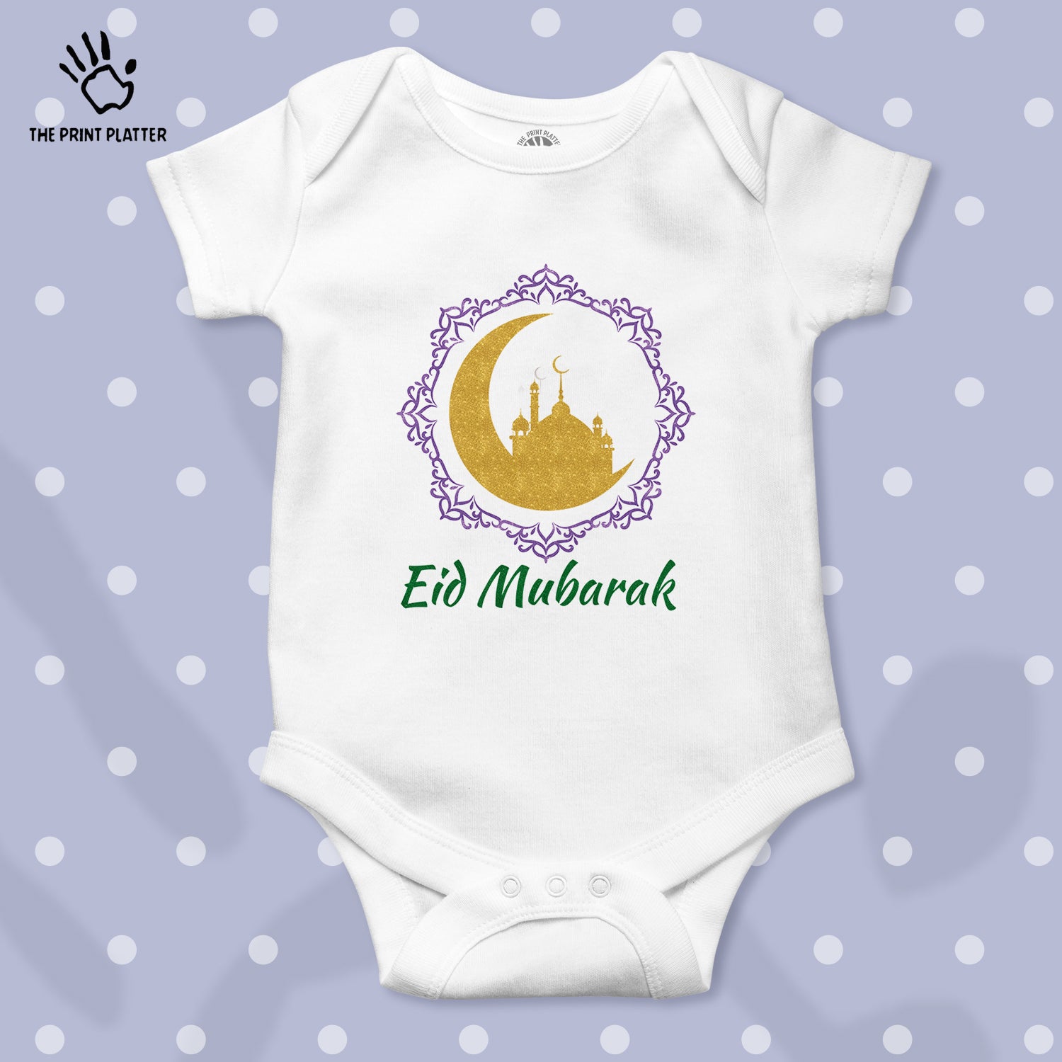 Eid Mubarak Unisex Half Sleeve Romper