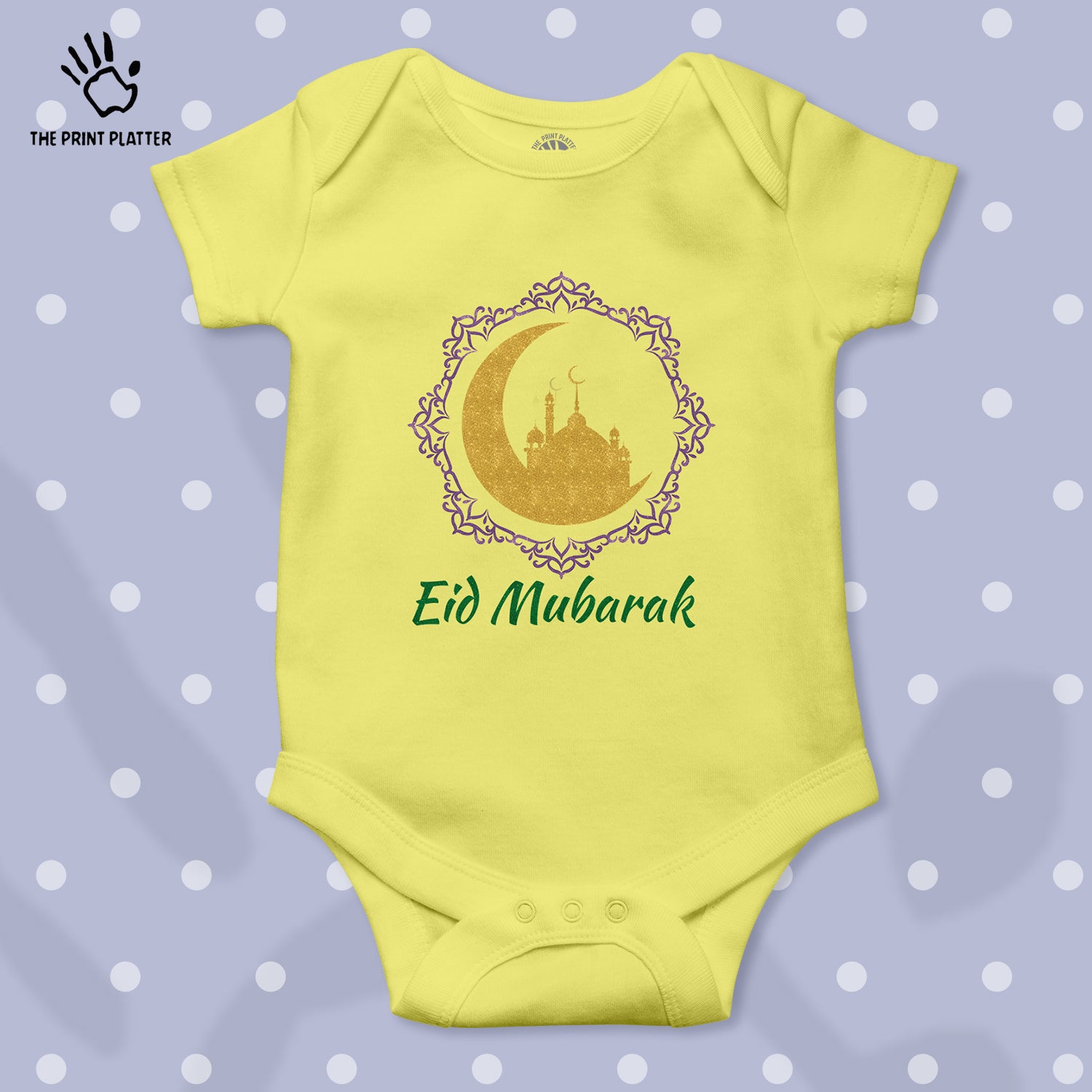 Eid Mubarak Unisex Half Sleeve Romper