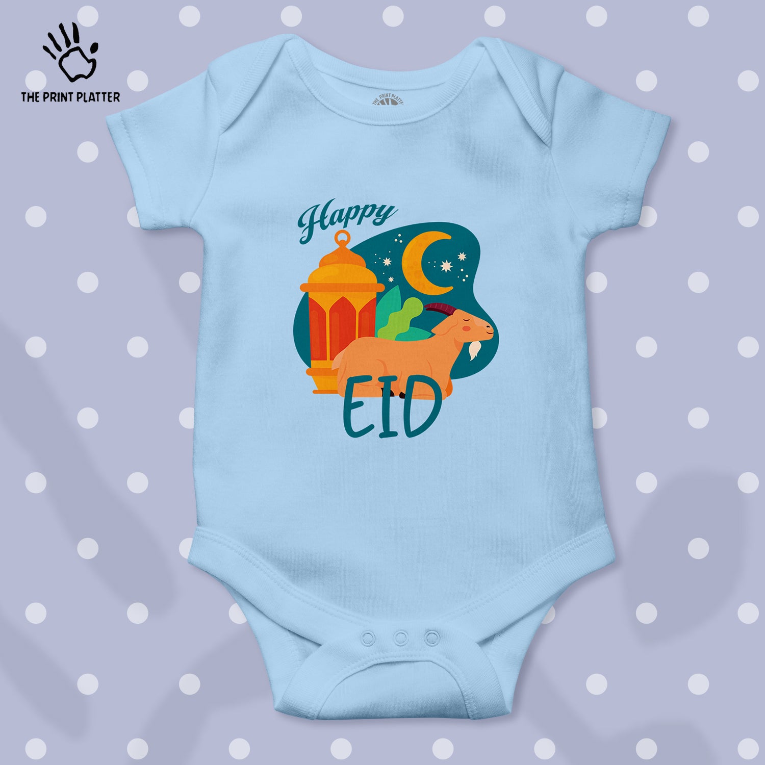 Happy Eid Unisex Half Sleeve Romper