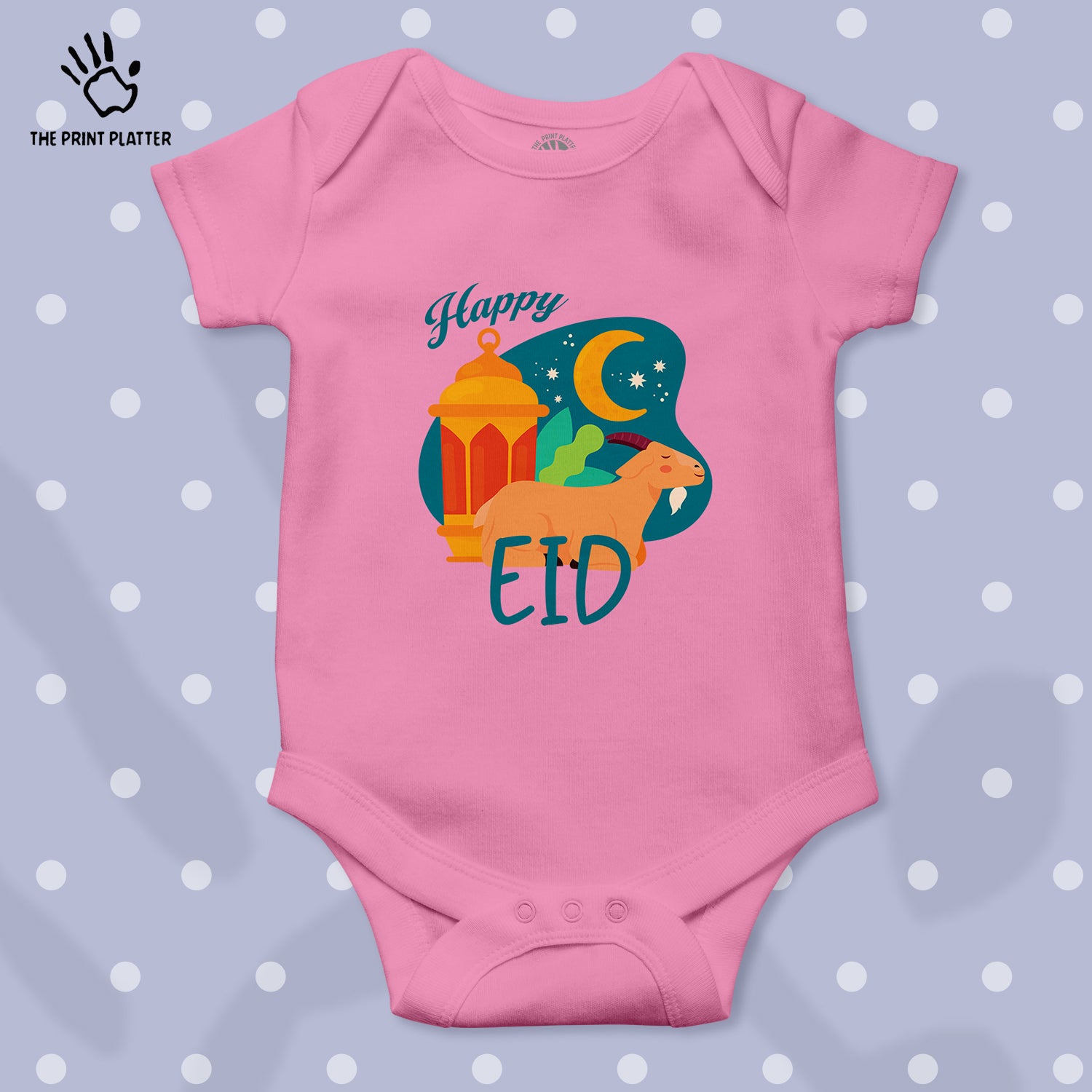 Happy Eid Unisex Half Sleeve Romper